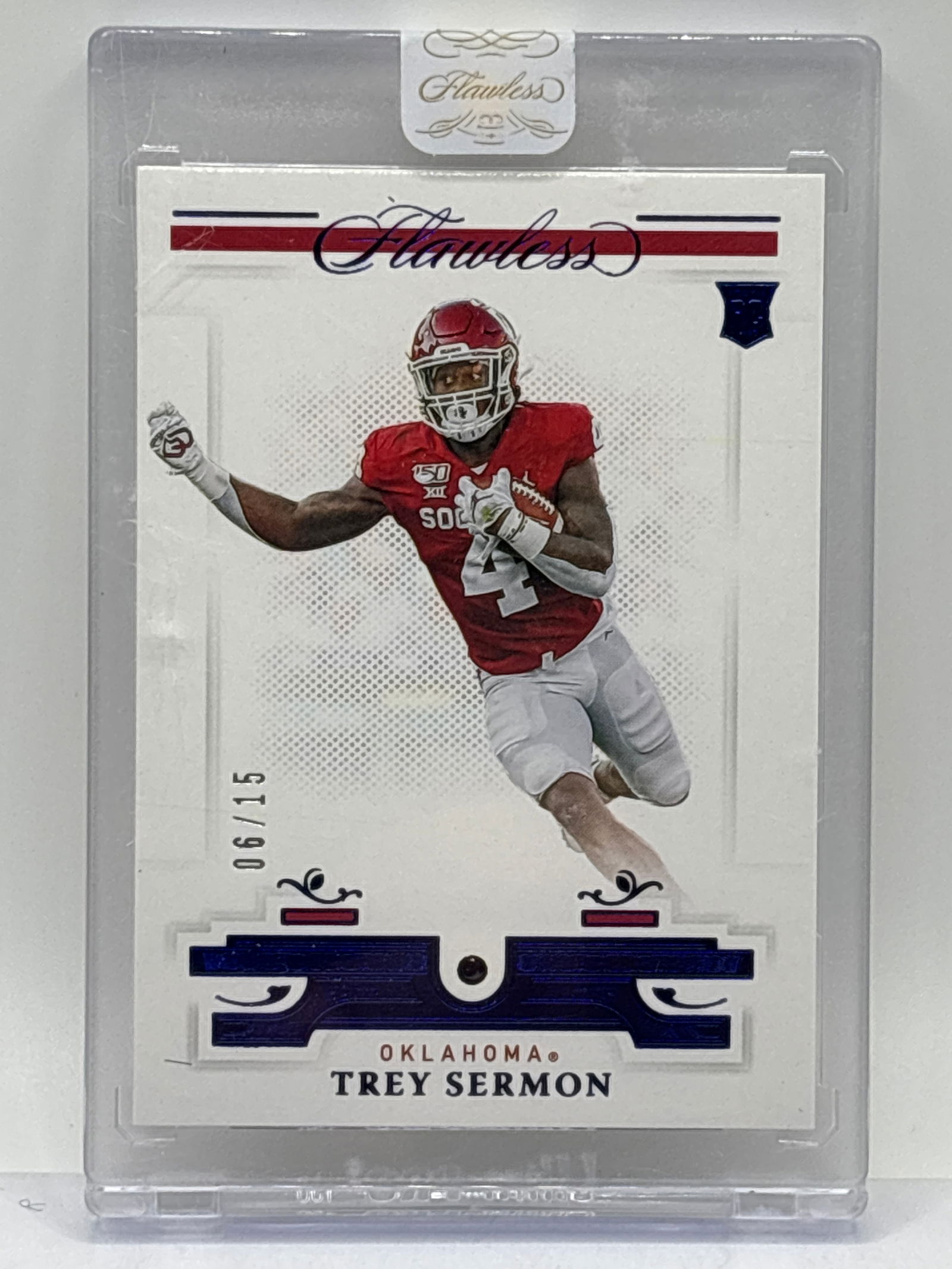 EXTREMELY RARE 2021 PANINI FLAWLESS TREY SERMON AUTHENTIC SAPPHIRE ROOKIE CARD (1 of 8)