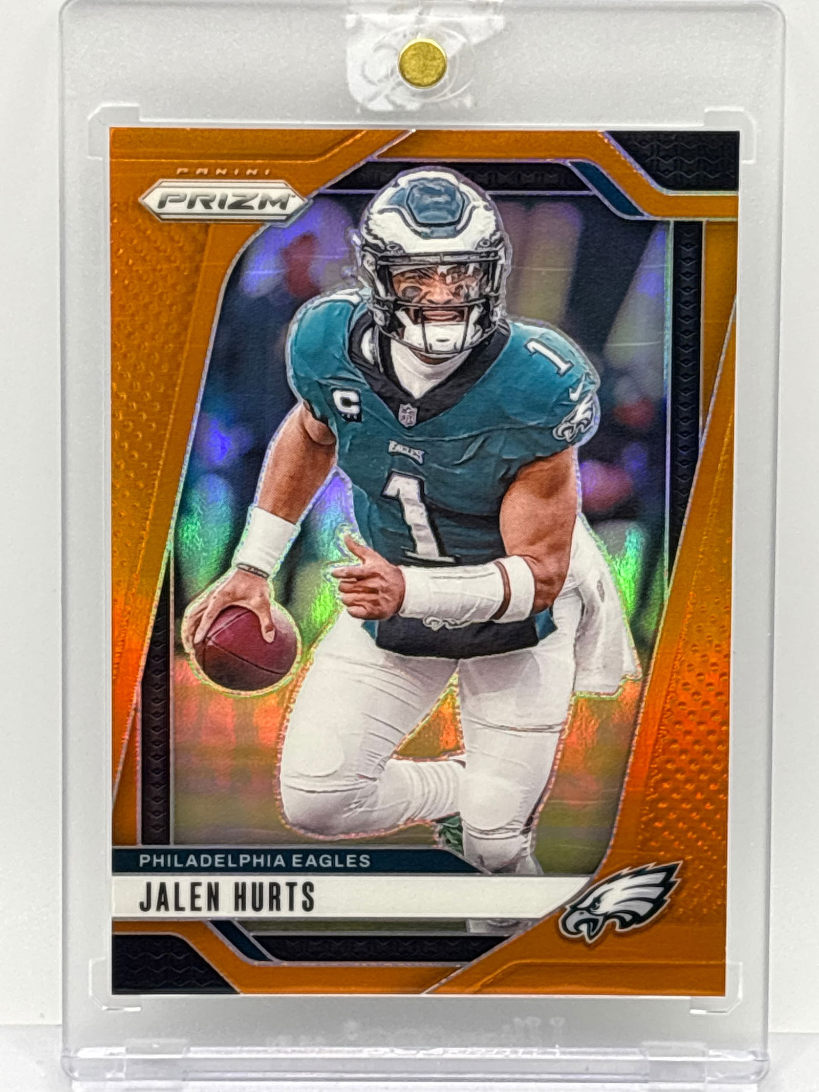 58/249!!  2024 PANINI PRIZM JALEN HURTS ORANGE PRIZM HOLO (1 of 7)