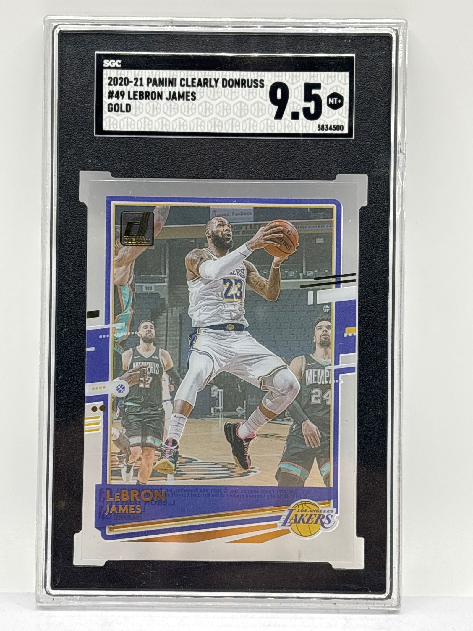 2020-21 PANINI CLEARLY DONRUSS LEBRON JAMES GOLD GRADED SGC MINT+ 9.5 (1 of 4)