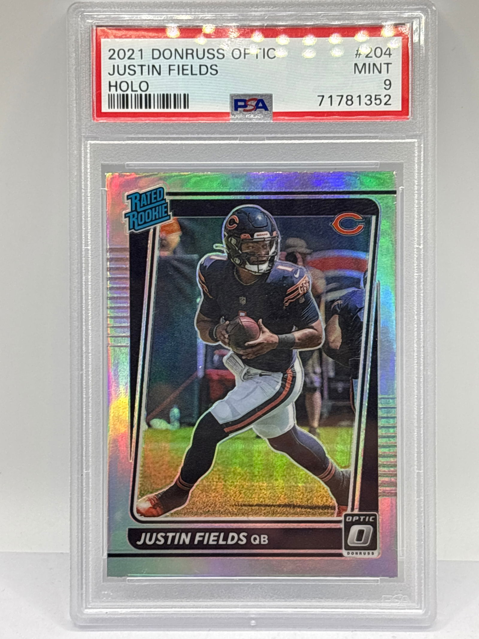 2021 PANINI DONRUSS OPTIC JUSTIN FIELDS SILVER PRIZM HOLO RATED ROOKIE GRADED PSA MINT 9 (1 of 6)