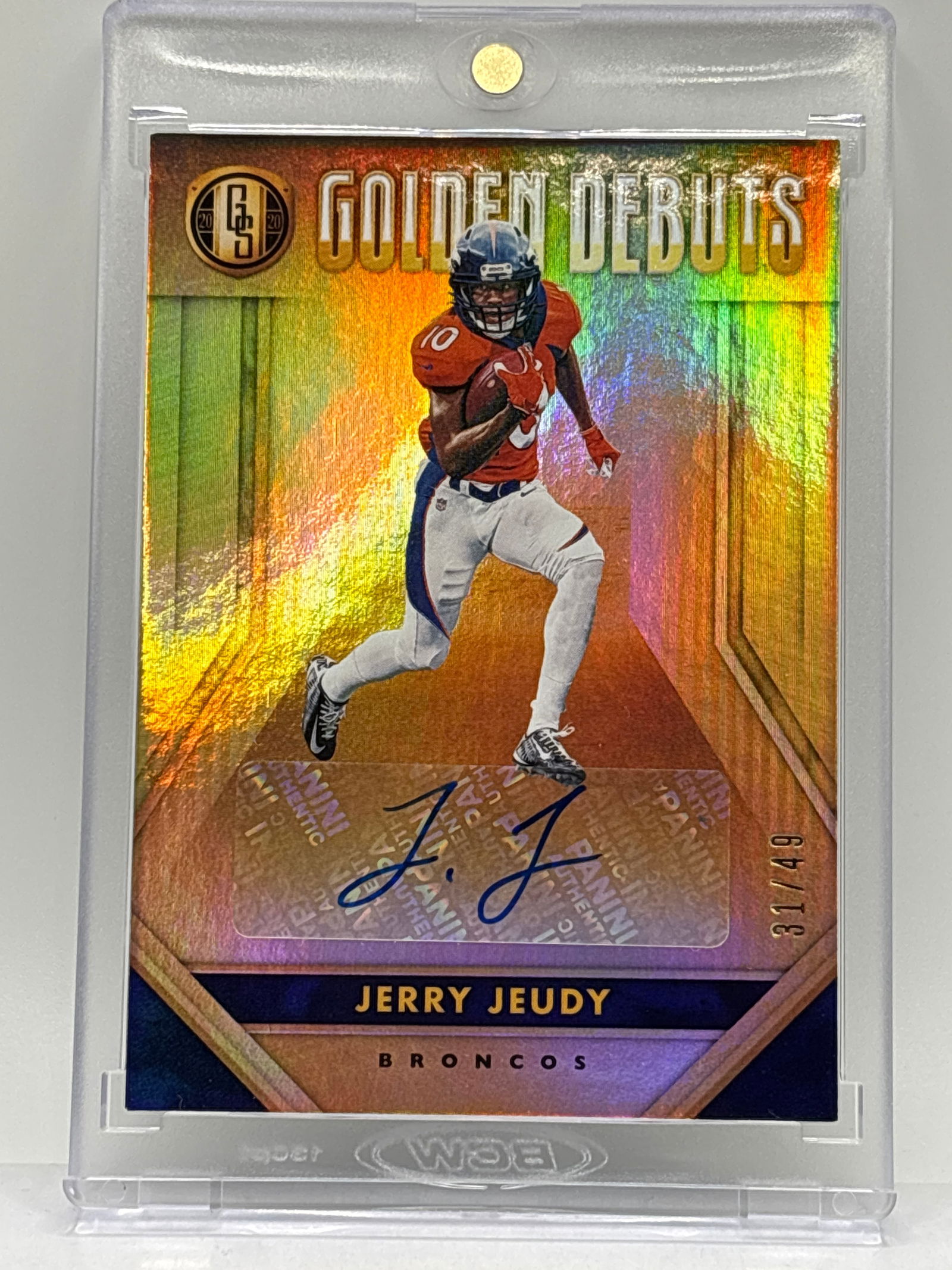 31/49!! 2020 PANINI GOLD STANDARD JERRY JEUDY GOLDEN DEBUTS AUTOGRAPHED ROOKIE CARD (1 of 5)