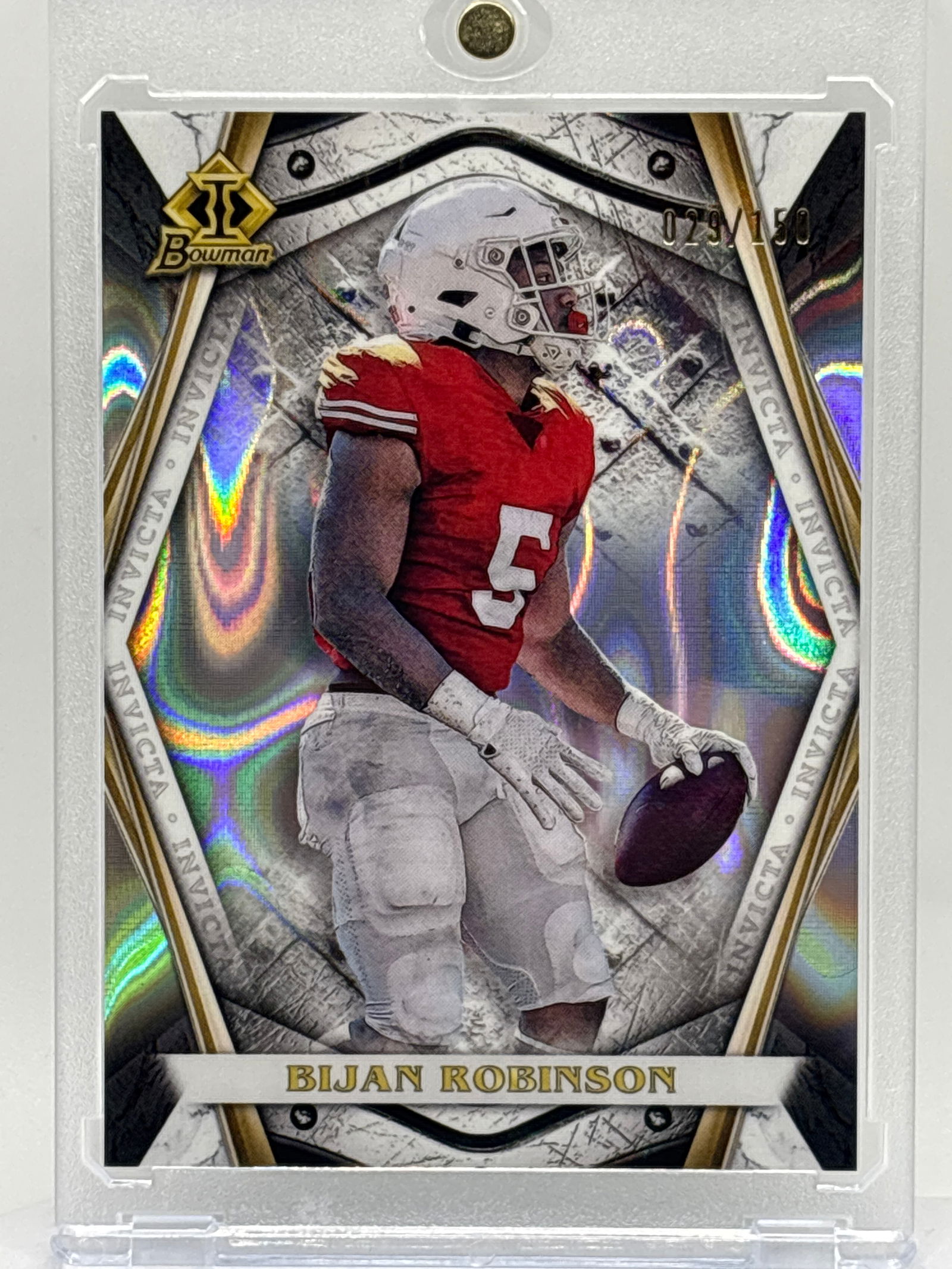 29/150!! 2022 BOWMAN INVICTA BIJAN ROBINSON #BI-15 LAVA REFRACTOR ROOKIE CARD: 29/150!! 2022 BOWMAN INVICTA BIJAN ROBINSON #BI-15 LAVA REFRACTOR ROOKIE CARD