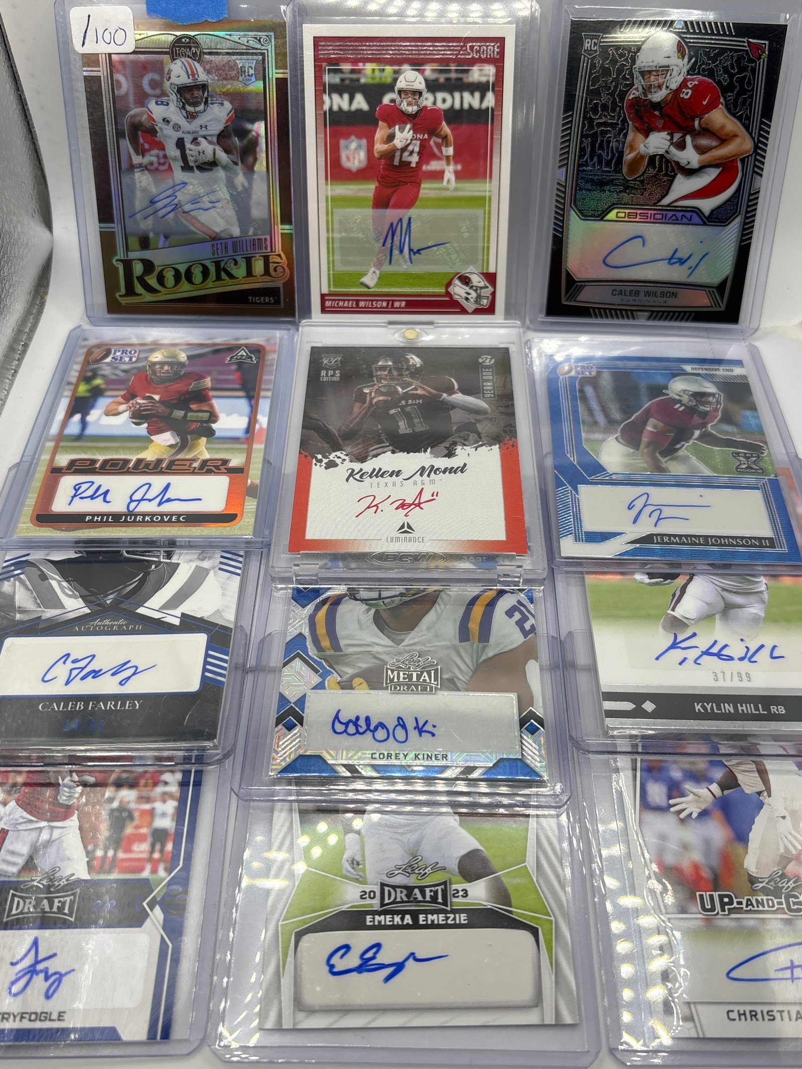 12 CARD NFL STAR AUTOGRAPHED ROOKIE CARD LOT (1 of 9)