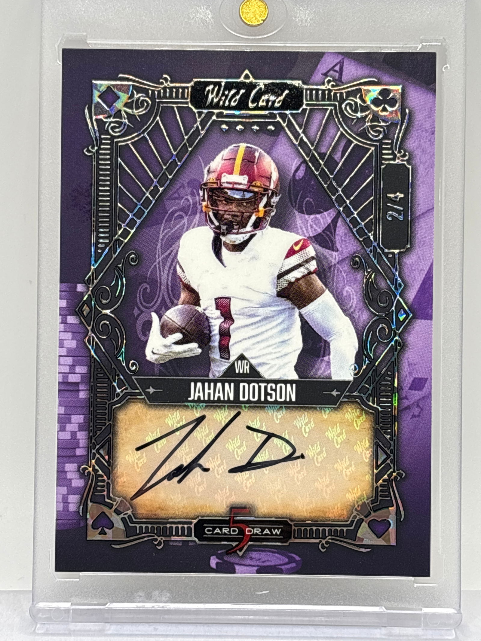 EXTREMELY RARE 2/4!! 2022 WC 5 CARD DRAW JOHAN DOTSON AUTOGRAPHED ROOKIE CARD (1 of 4)