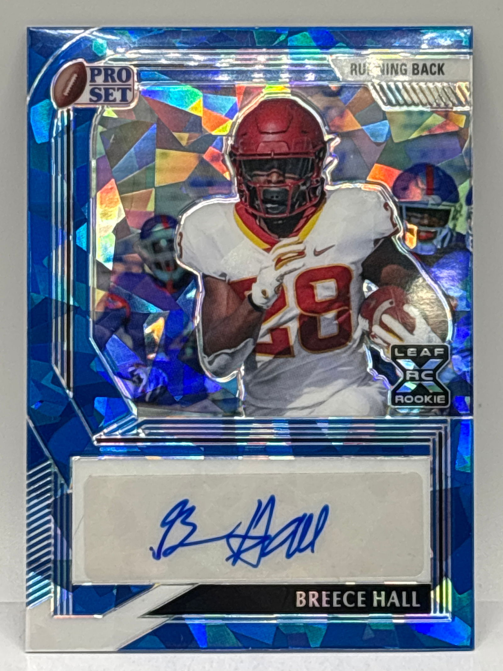 RARE 12/25!!  2022 LEAF PRO SET BREECE HALL BLUE CRACKED ICE AUTOGRAPHED ROOKIE CARD (1 of 5)