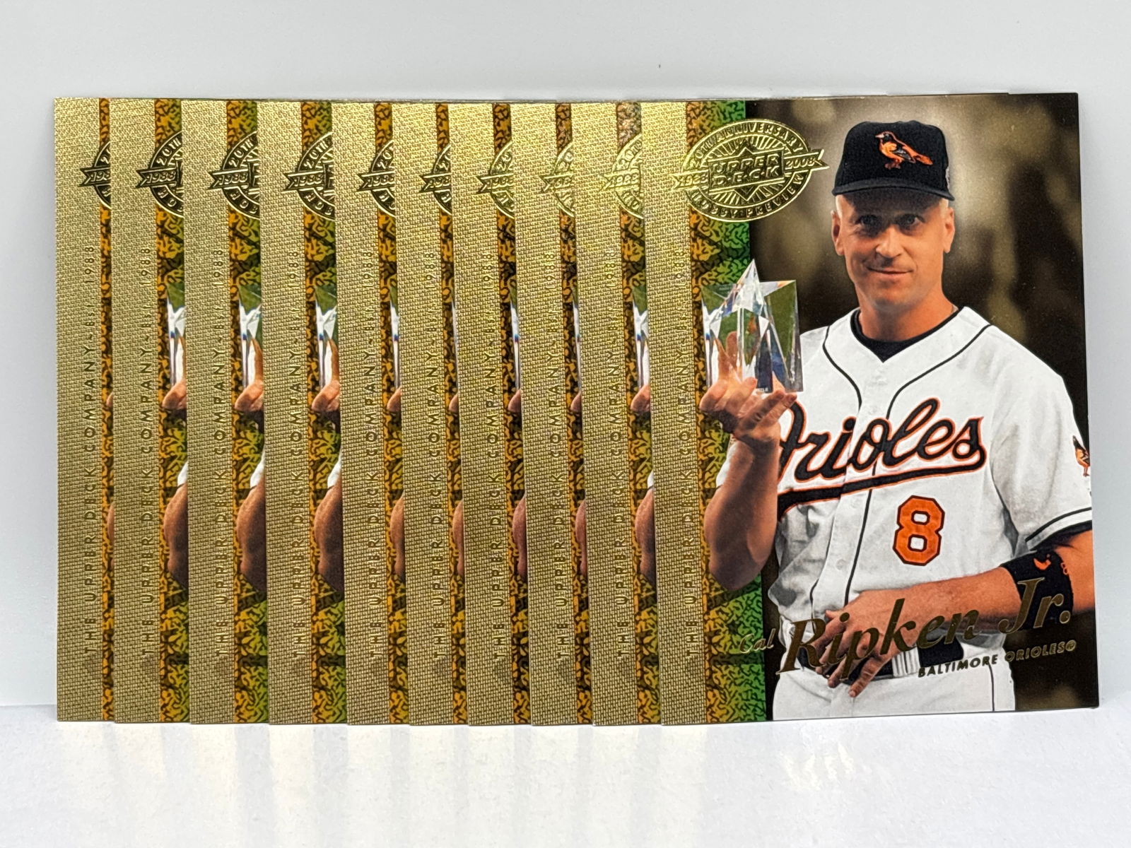 10 CARD LOT OF 2008 UPPER DECK 20TH ANNIVERSARY CAL RIPKIN JR GOLD SP (1 of 4)