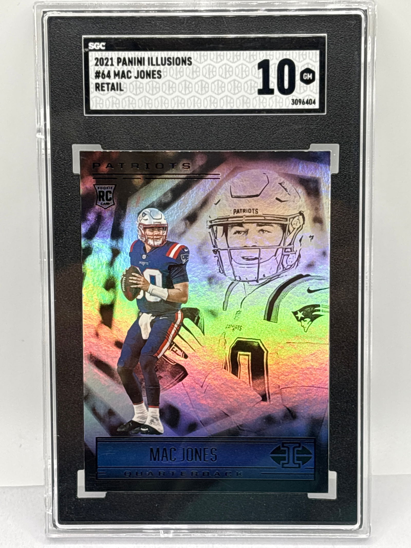 2021 PANINI ILLUSIONS MAC JONES RETAIL ROOKIE CARD GRADED SGC GEM MINT 10 (1 of 5)