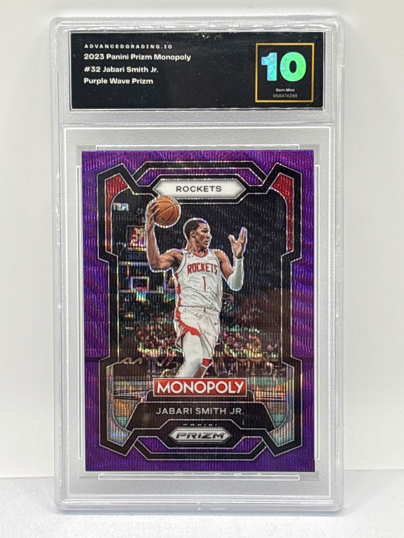 2023 PANINI PRIZM MONOPOLY JABARI SMITH JR PURPLE WAVE PRIZM HOLO GRADED GEM MINT 10 (1 of 4)