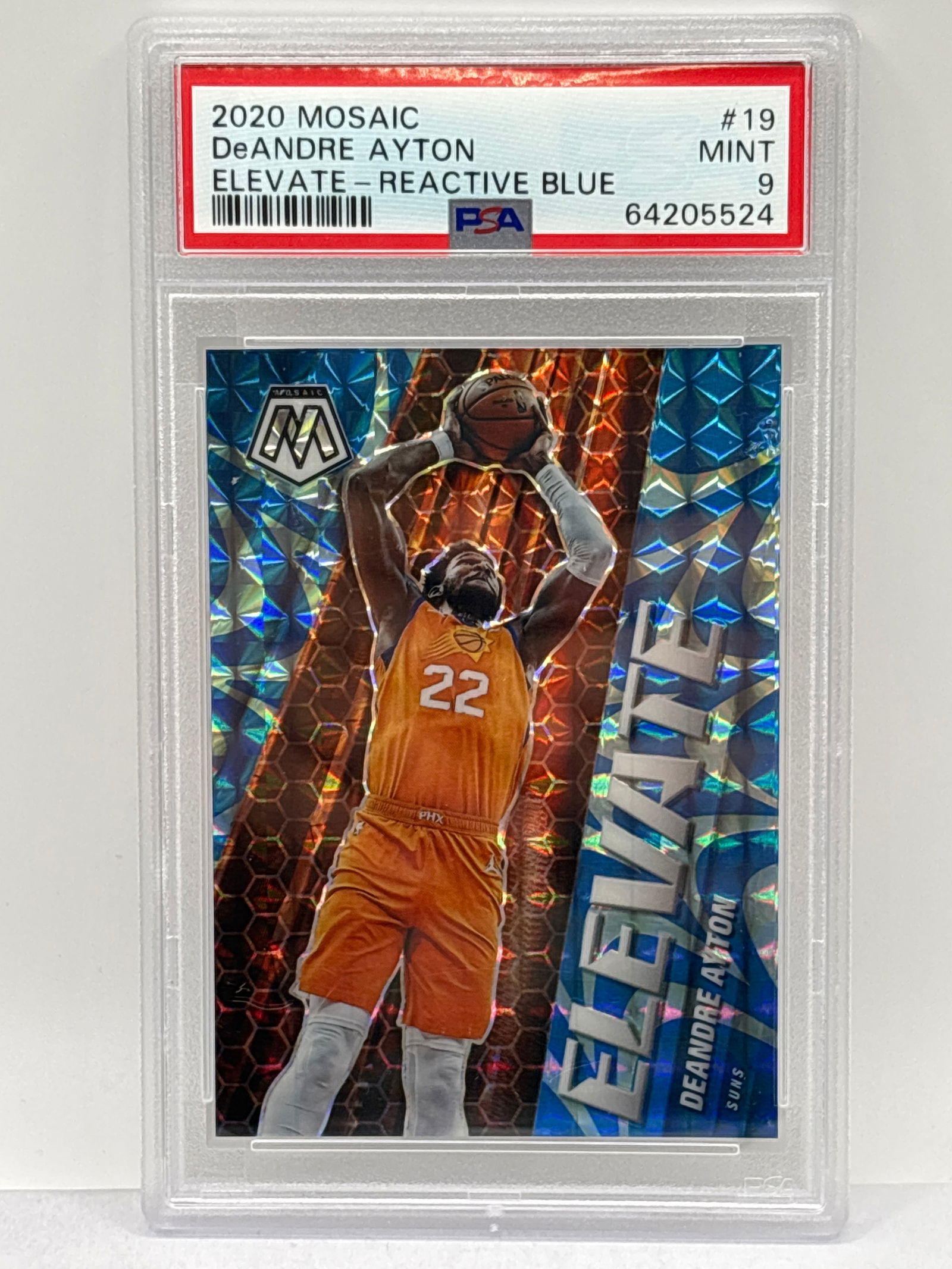 16/99!! 2020 PANINI MOSAIC DEANDRE AUTON ELEVATE REACTIVE BLUE PRIZM HOLO GRADED PSA MINT 9 (1 of 5)