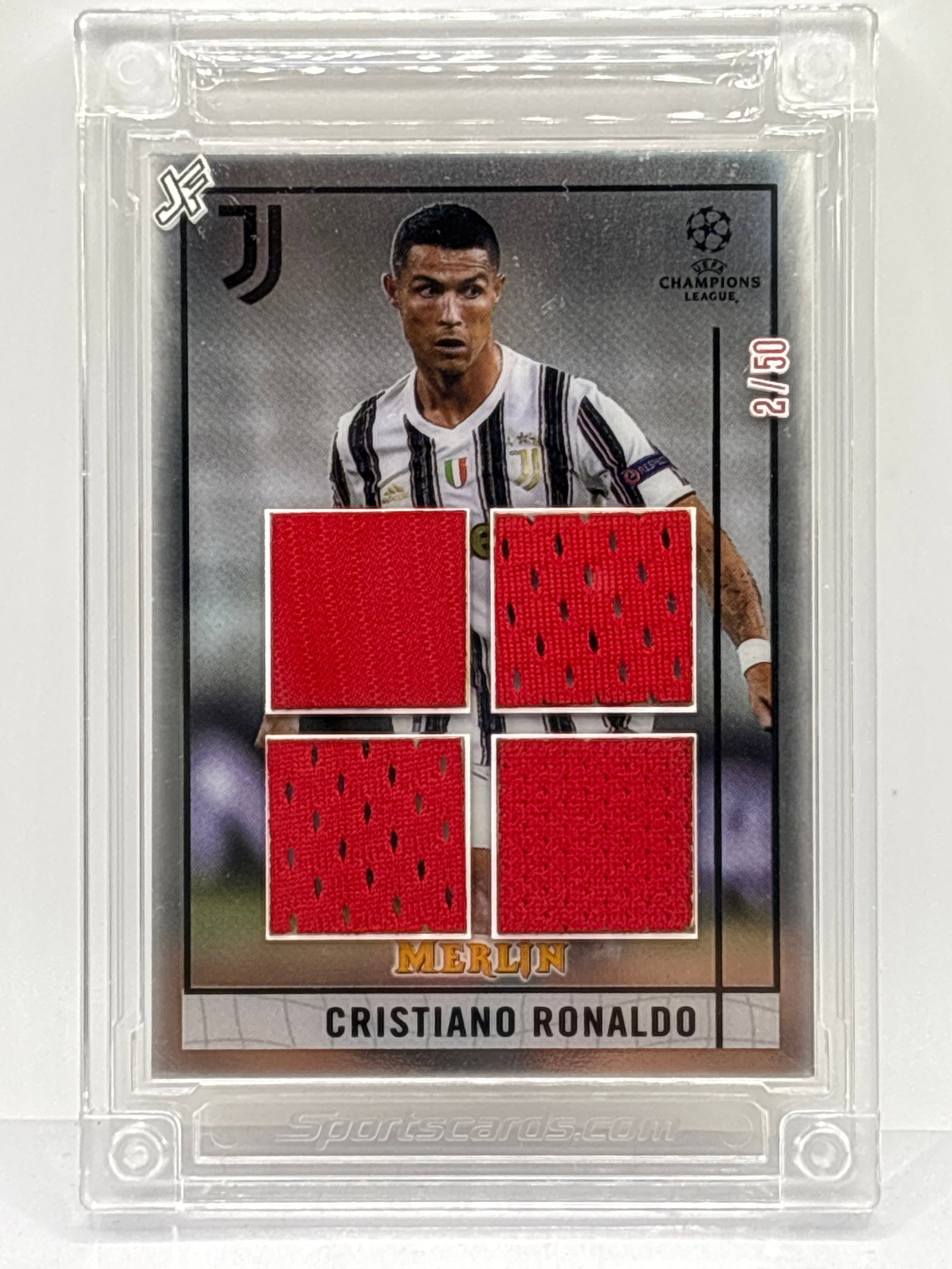 2/50!!  CRISTIANO RONALDO TOPPS MERLIN UEFA CHAMPIONS LEAGUE JERSEY FUSION JERSEY WORN  4-PATCH (1 of 6)