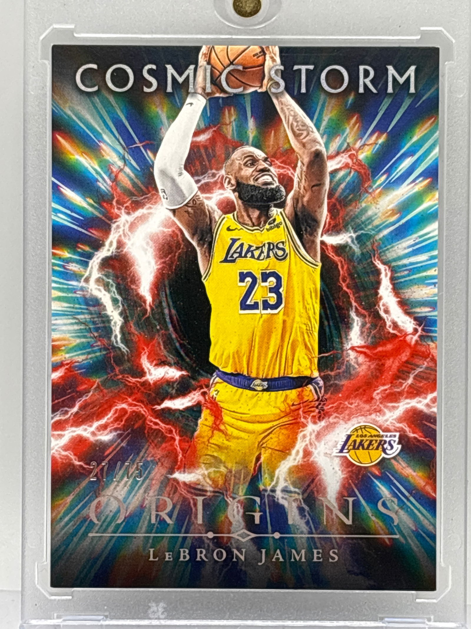 27/75!! 2024-25 PANINI ORIGINS LEBRON JAMES COSMIC STORM CASE HIT! (1 of 4)