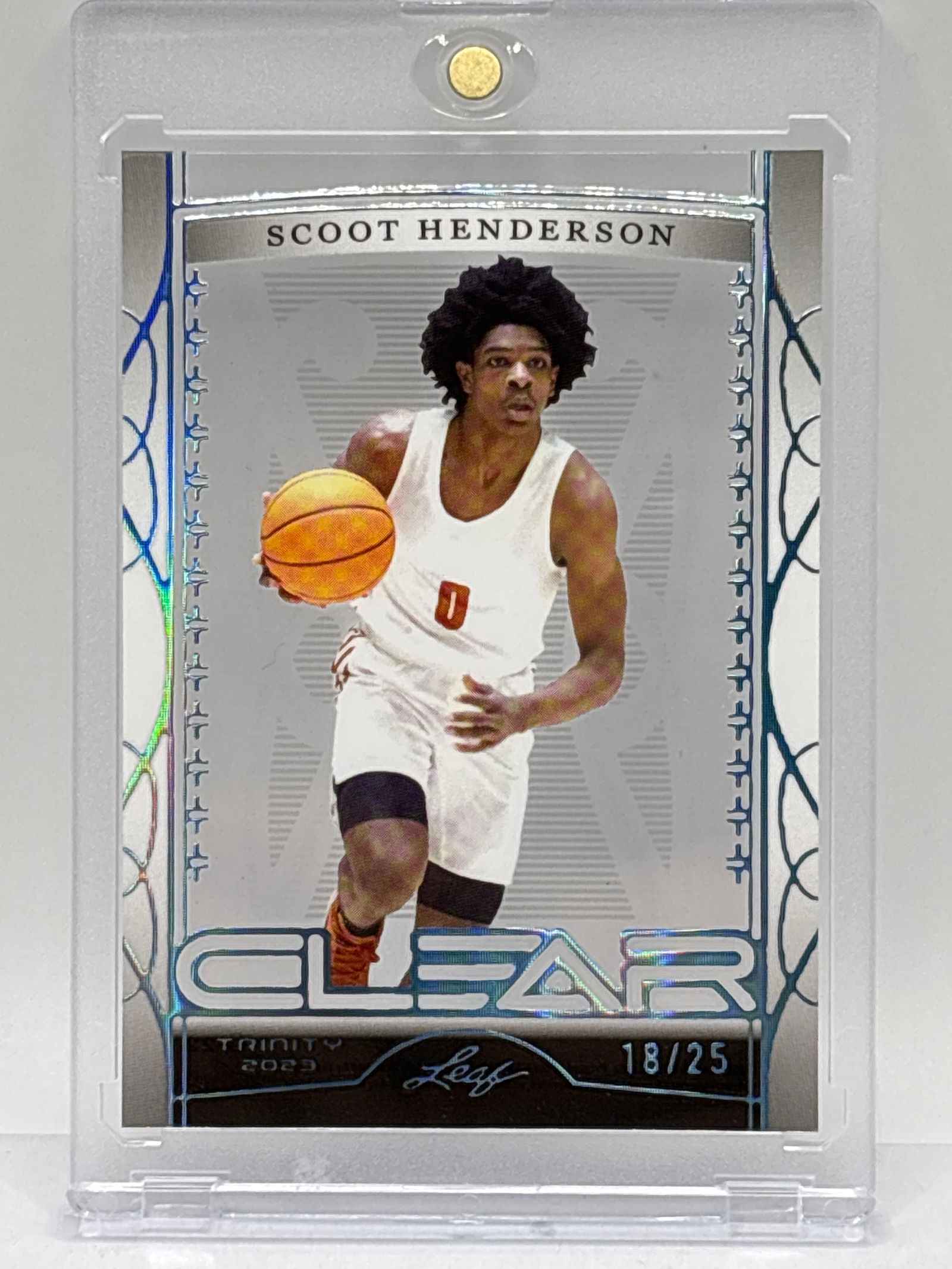 18/25!! 2023 LEAF TRINITY CLEAR SCOOT HENDERSON (1 of 3)