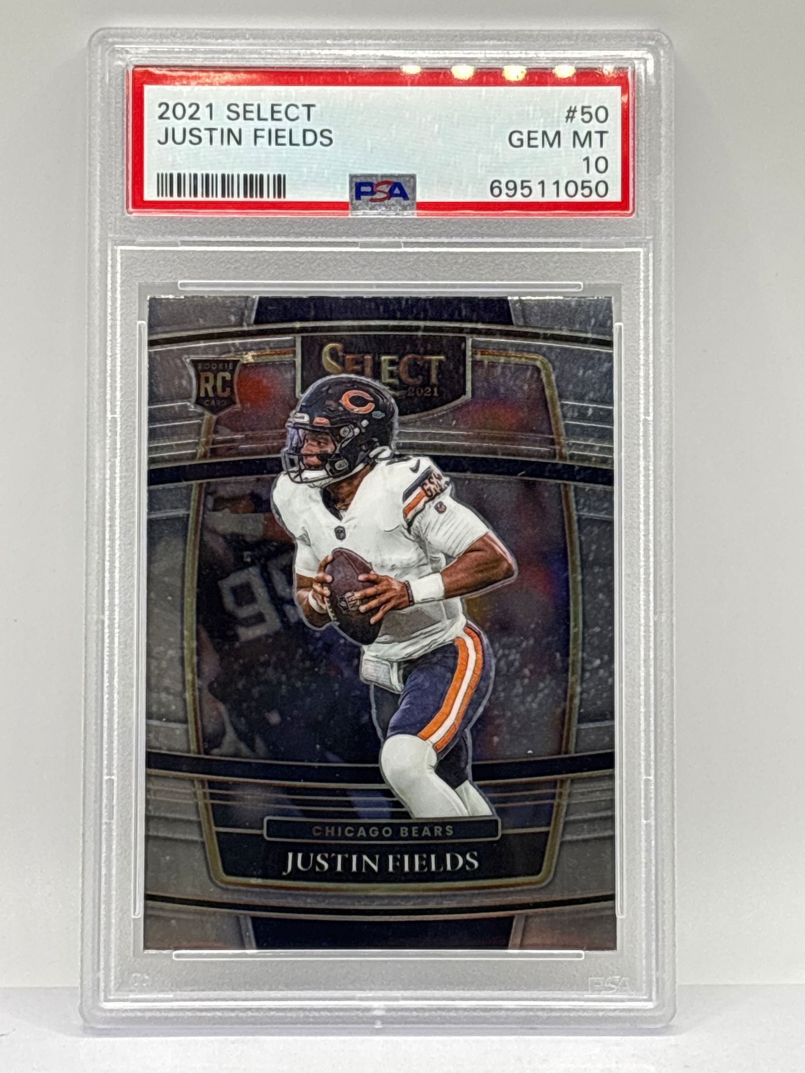 2021 PANINI SELECT #50 JUSTIN FIELDS CONCOURSE ROOKIE CARD GRADED PSA GEM MINT 10 (1 of 3)