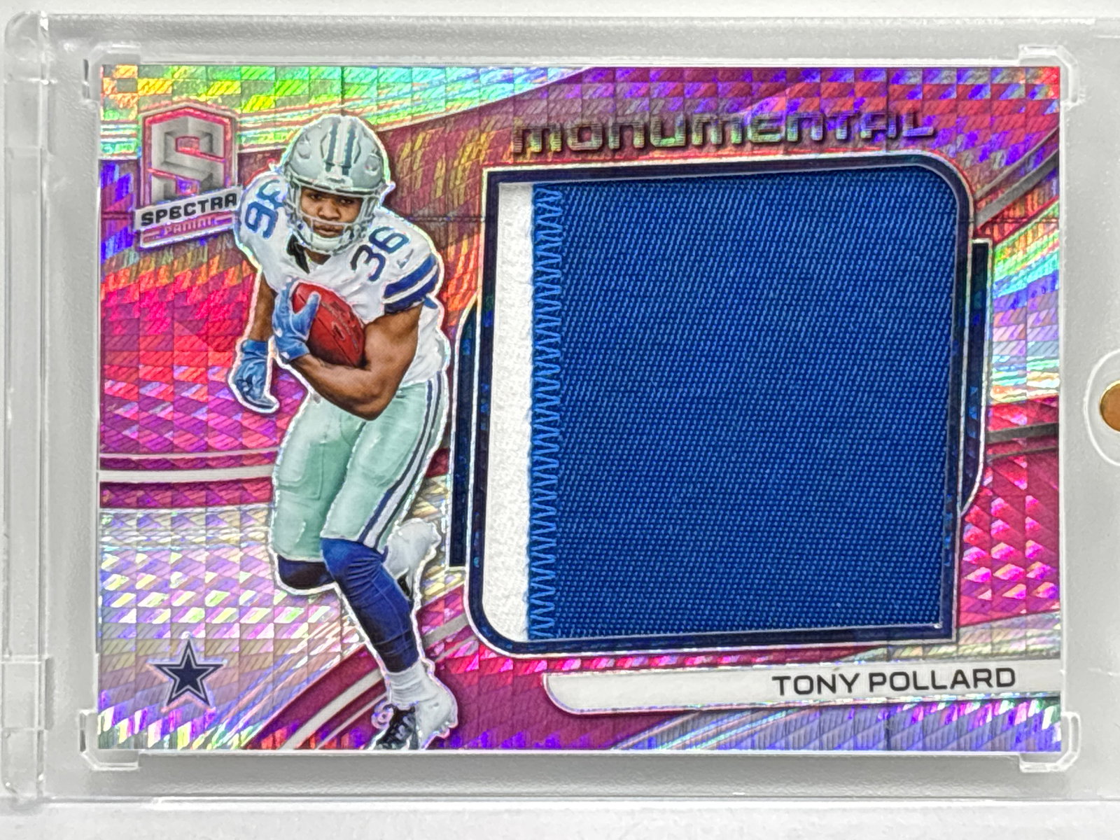 7/15!! 2019 PANINI SPECTRA TONY POLLARD HYPER PRIZM HOLO MONUMENTAL PLAYER WORN PATCH (1 of 5)