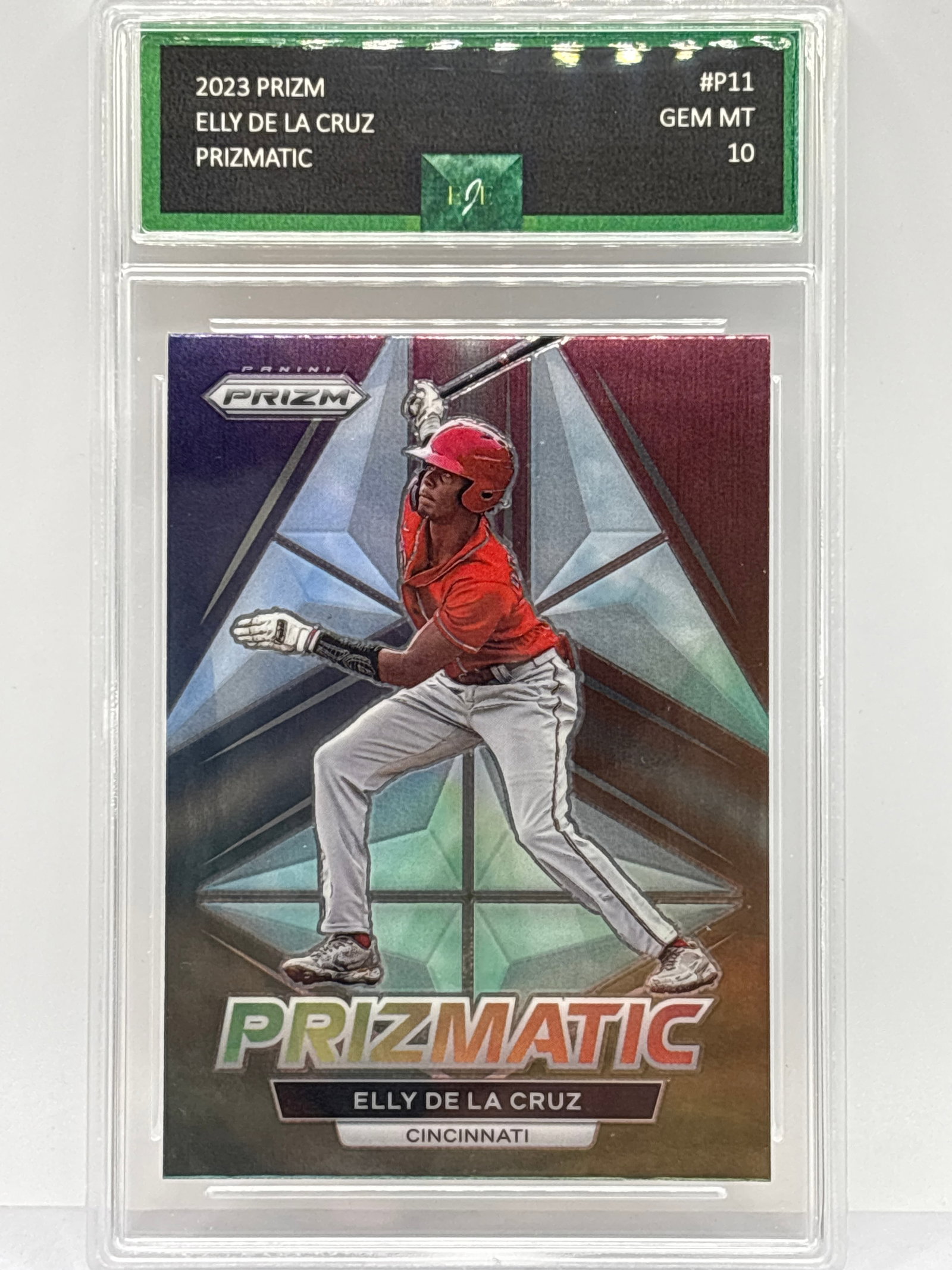 2023 PANINI PRIZM ELLY DE LA CRUZ PRIZMATIC SP ROOKIE CARD GRADED EJE GEM MINT 10 (1 of 3)