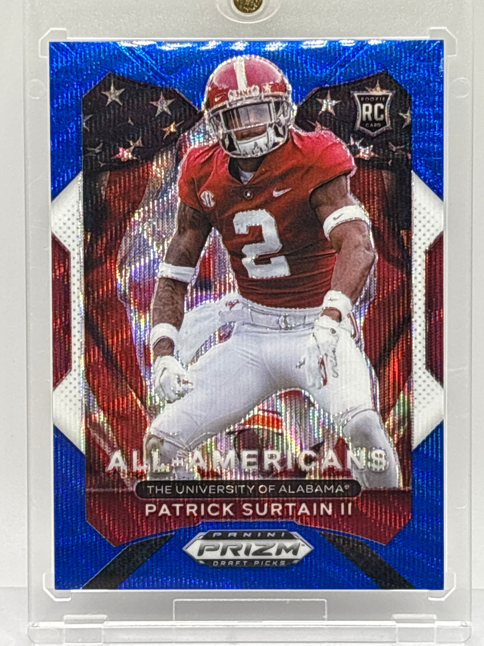 159/249!!  2021 PANINI PRIZM DRAFT PICKS PATRICK SURTAIN II ALL-AMERICANS BLUE WAVE PRIZM HOLO RC (1 of 4)