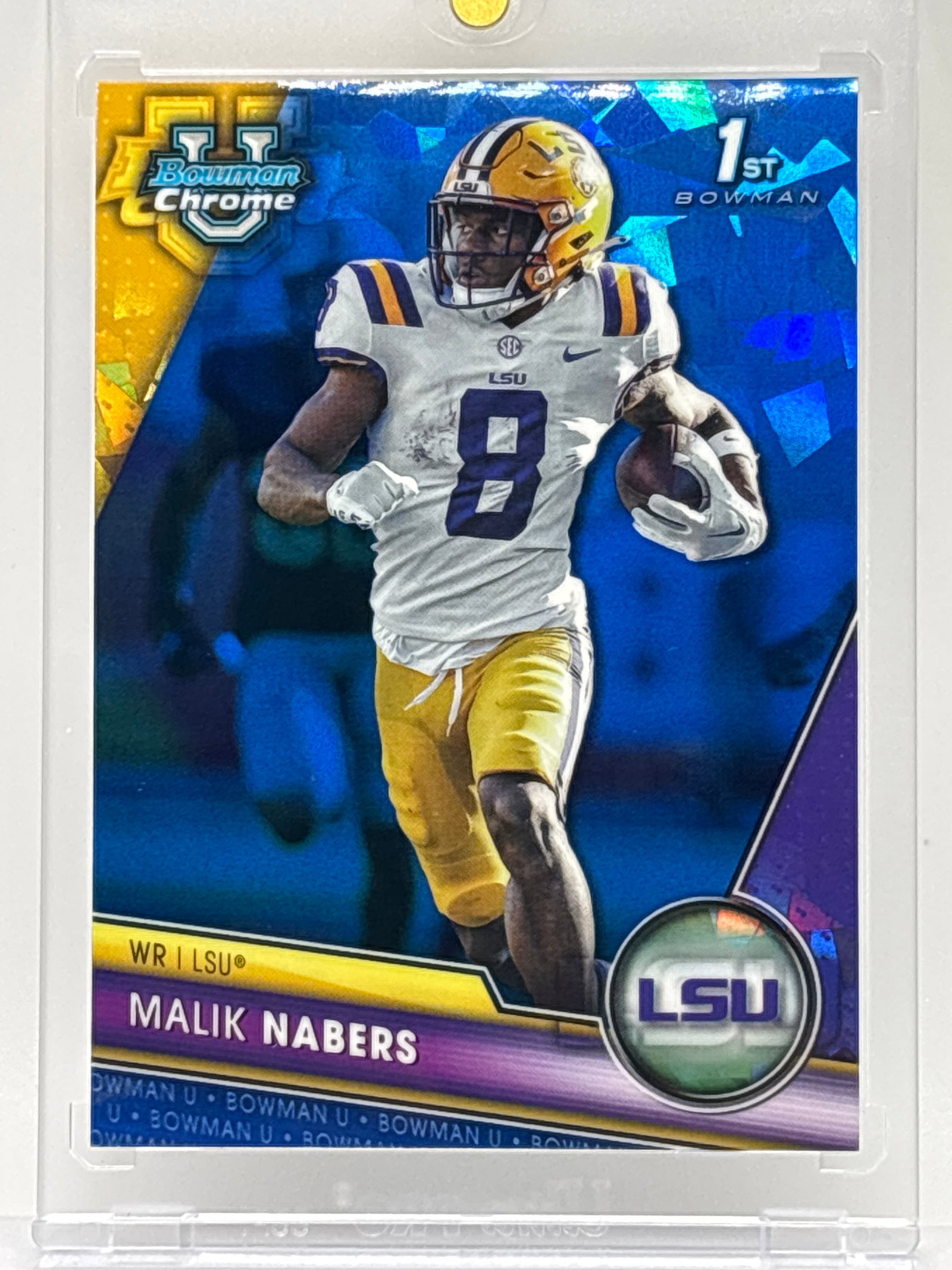 2023 BOWMAN UNIVERSITY CHROME MALIK NABERS SAPPHIRE 1ST BOWMAN ROOKIE CARD: 2023 BOWMAN UNIVERSITY CHROME MALIK NABERS SAPPHIRE 1ST BOWMAN ROOKIE CARD