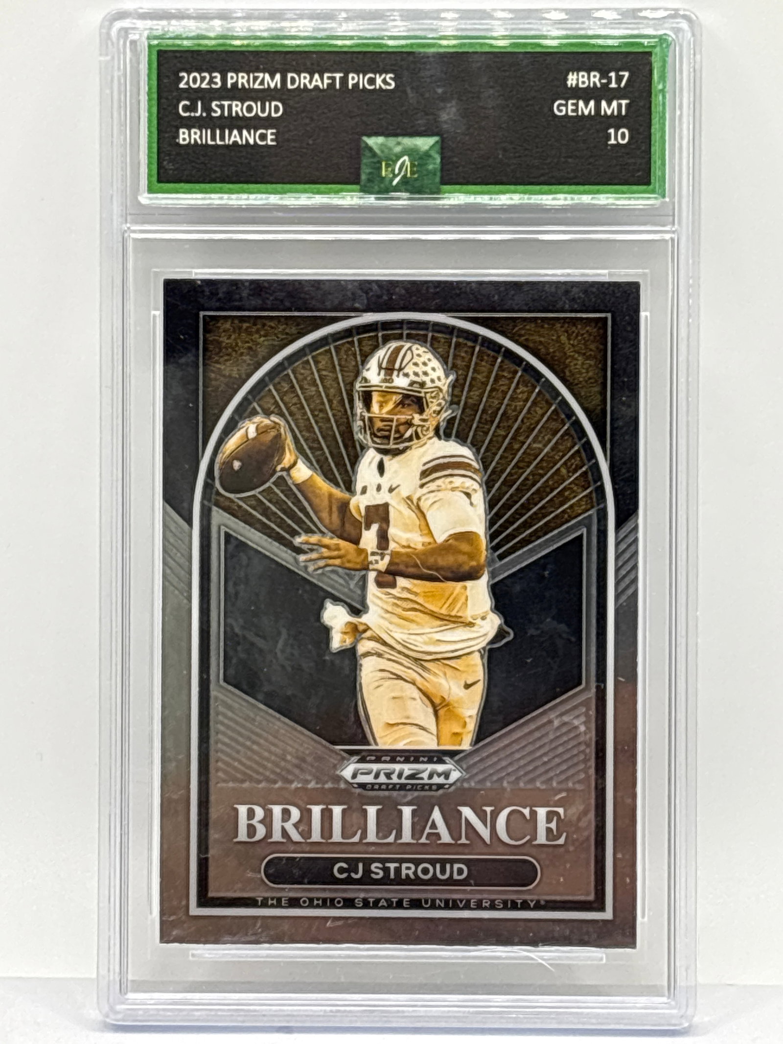 2023 PANINI PRIZM DRAFT PICKS CJ STROUD BRILLIANCE ROOKIE CARD GRADED EJE GEM MINT 10 (1 of 3)