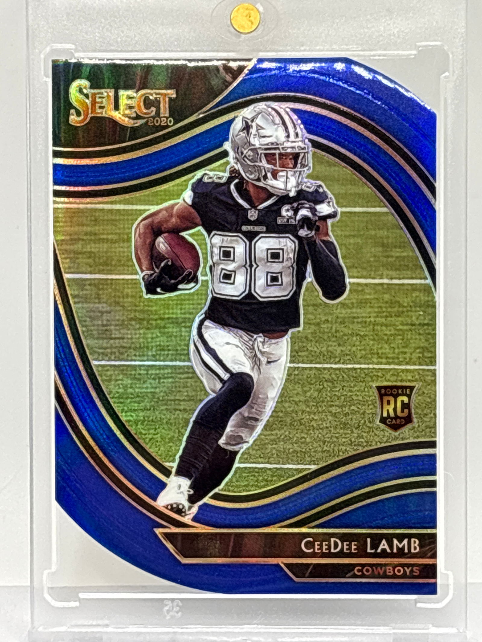 2000 PANINI SELECT CEEDEE LAMB FIELD LEVEL BLUE PRIZM HOLO DIE-CUT ROOKIE CARD (1 of 3)