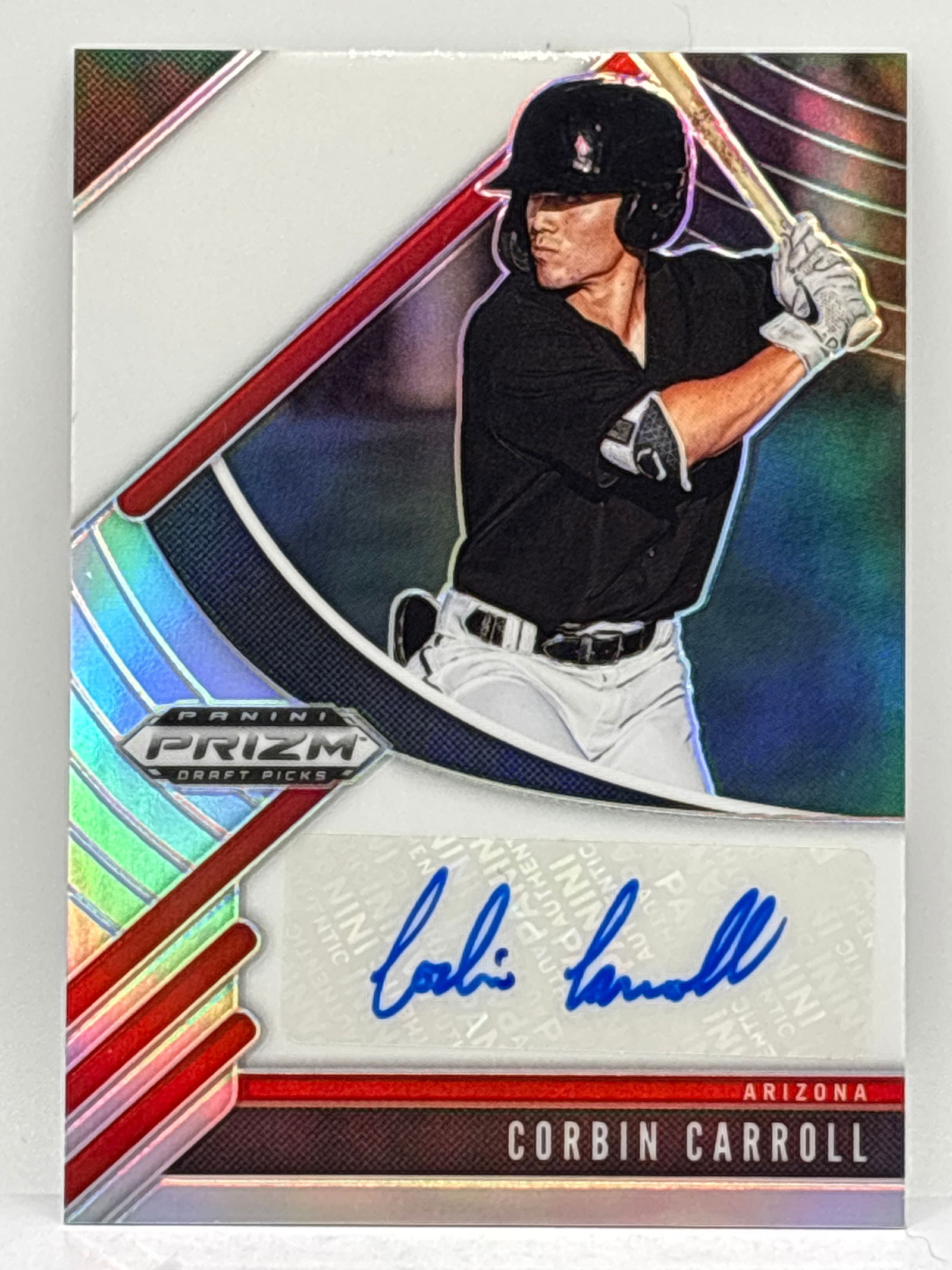2020 PANINI PRIZM DRAFT PICKS CORBIN CARROLL SILVER PRIZM HOLO AUTOGRAPHED ROOKIE CARD (1 of 4)