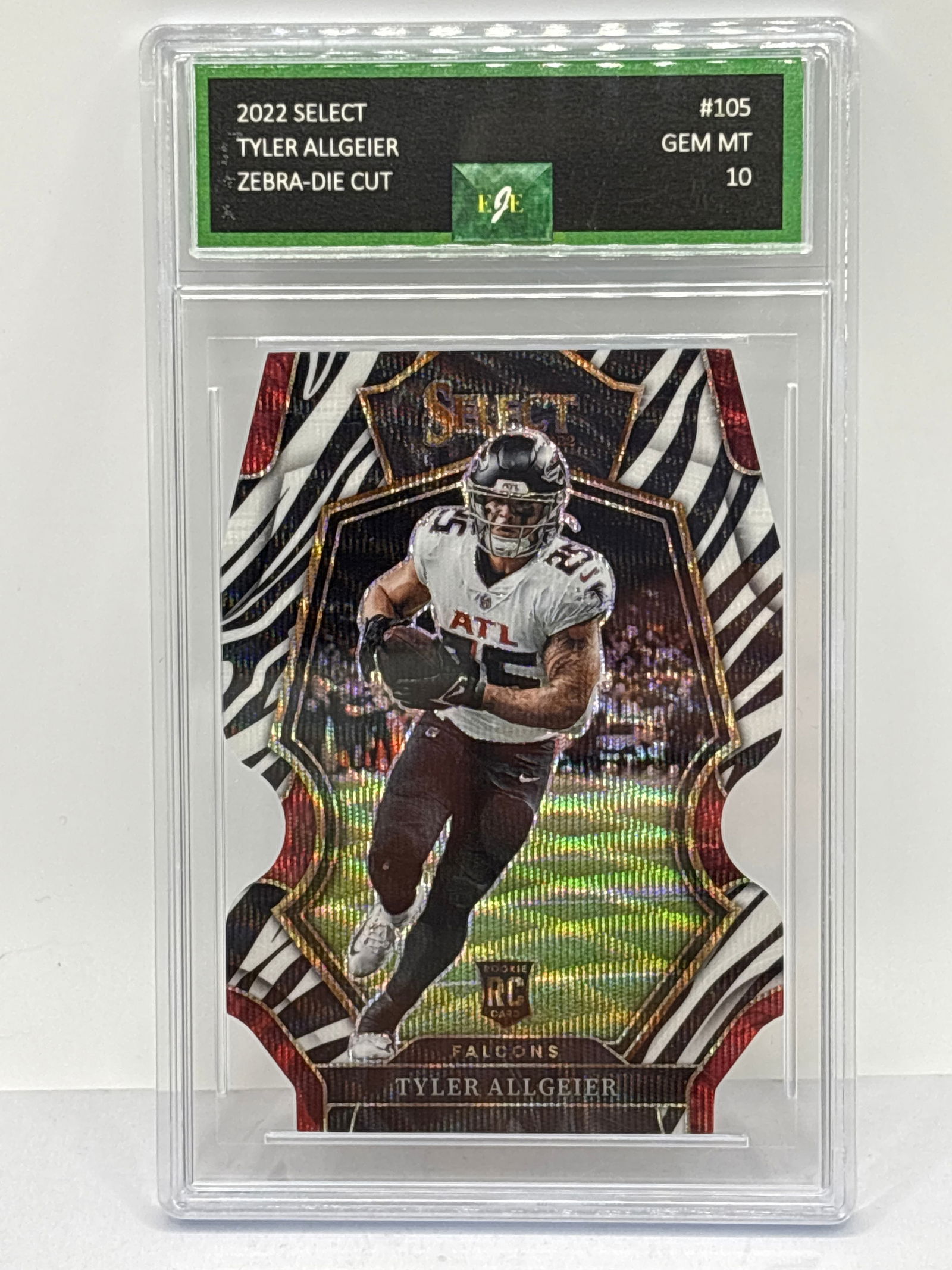 2022 PANINI SELECT TYLER ALLGEIR ZEBRA DIE-CUT PRIZM HOLO ROOKIE CARD GRADED EJE GEM MINT 10 (1 of 4)
