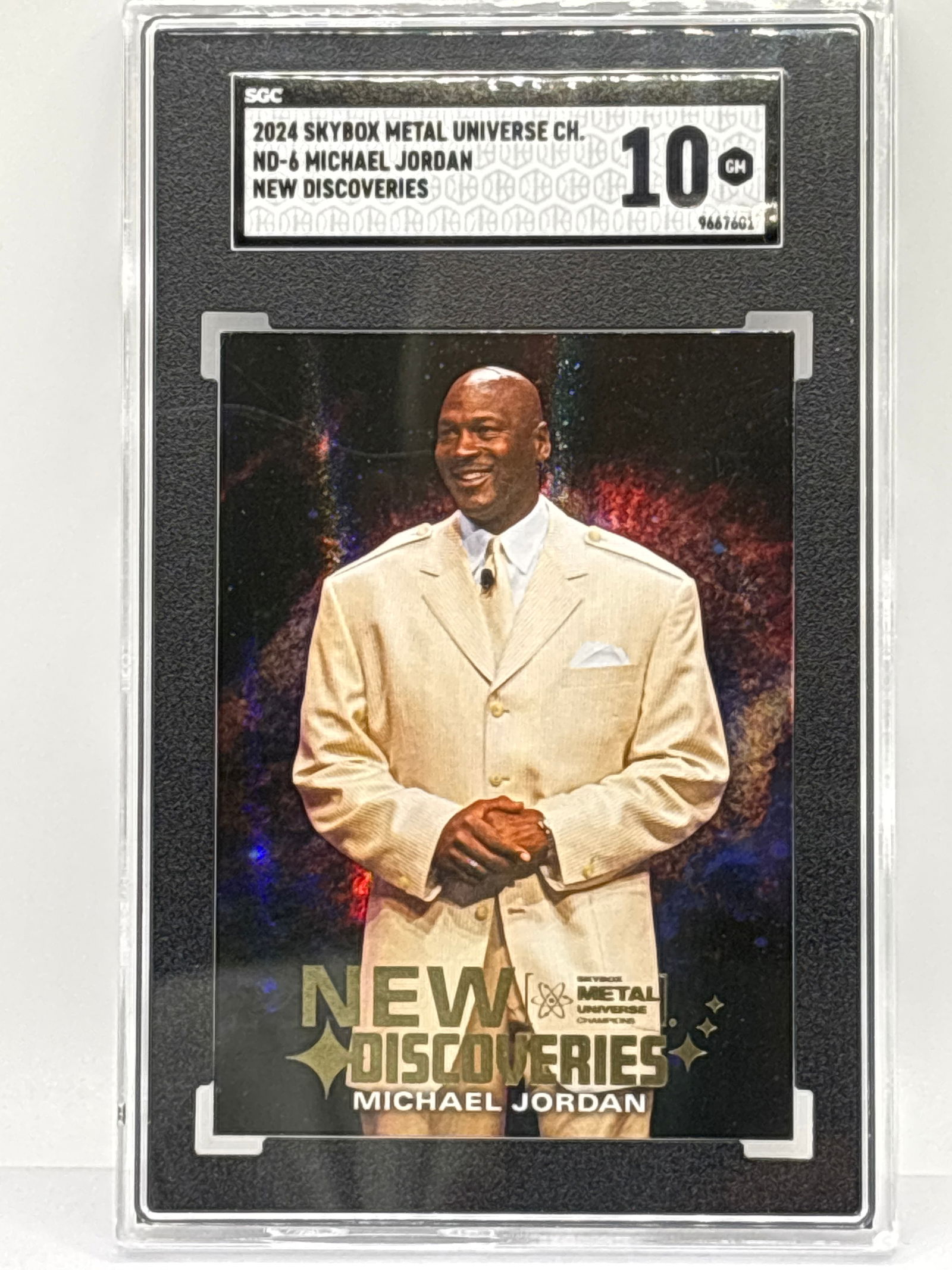 2024 SKYBOX METAL UNIVERSE CHAMPIONS MICHAEL JORDAN NEW DISCOVERIES SP GRADED SGC GEM MINT 10 (1 of 5)