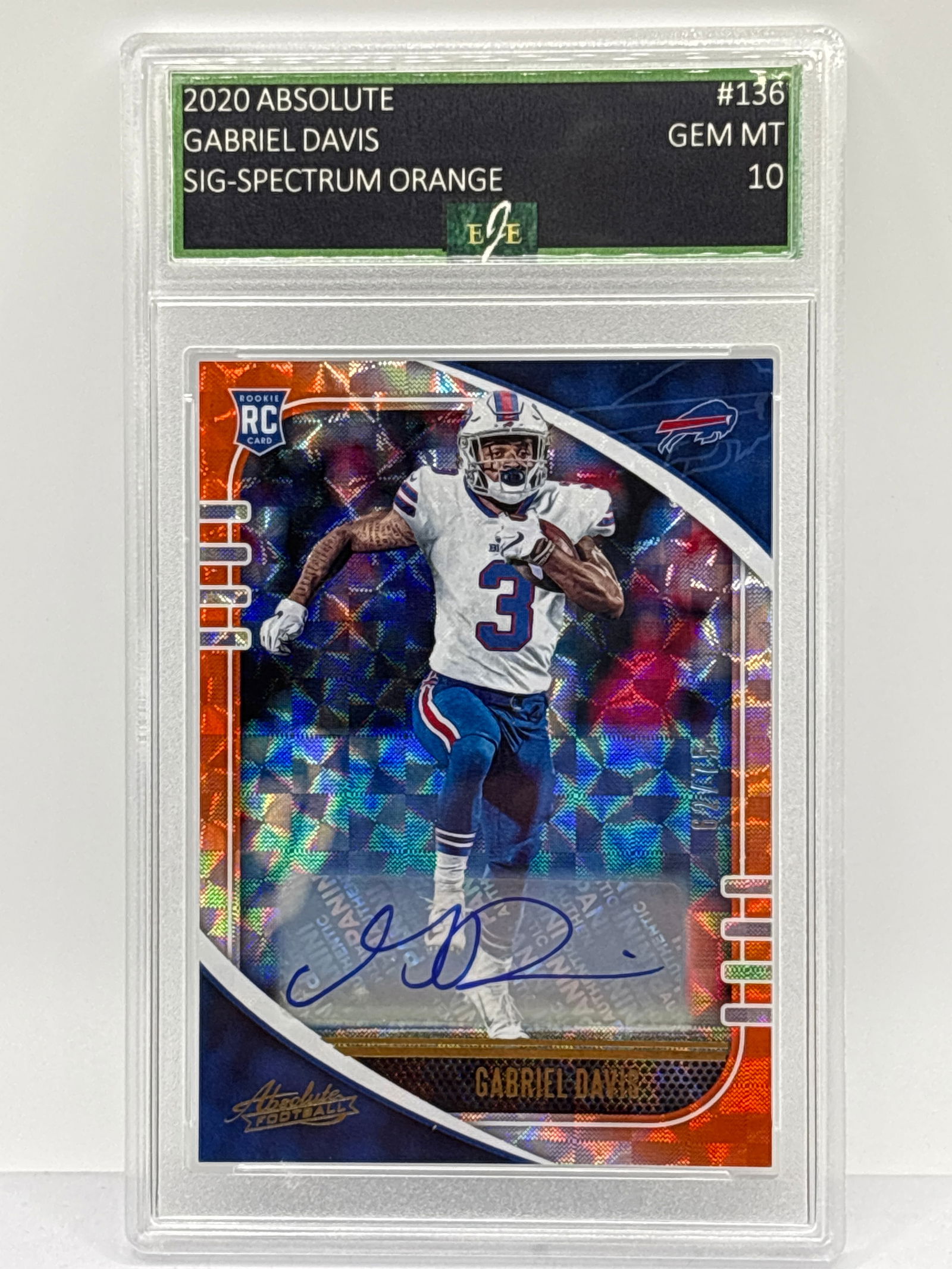62/75!! 2020 PANINI ABSOLUTE GABRIEL DAVIS SIGNATURE ORANGE SPECTRUM AUTOGRAPHED RC EJE GEM MINT 10 (1 of 4)