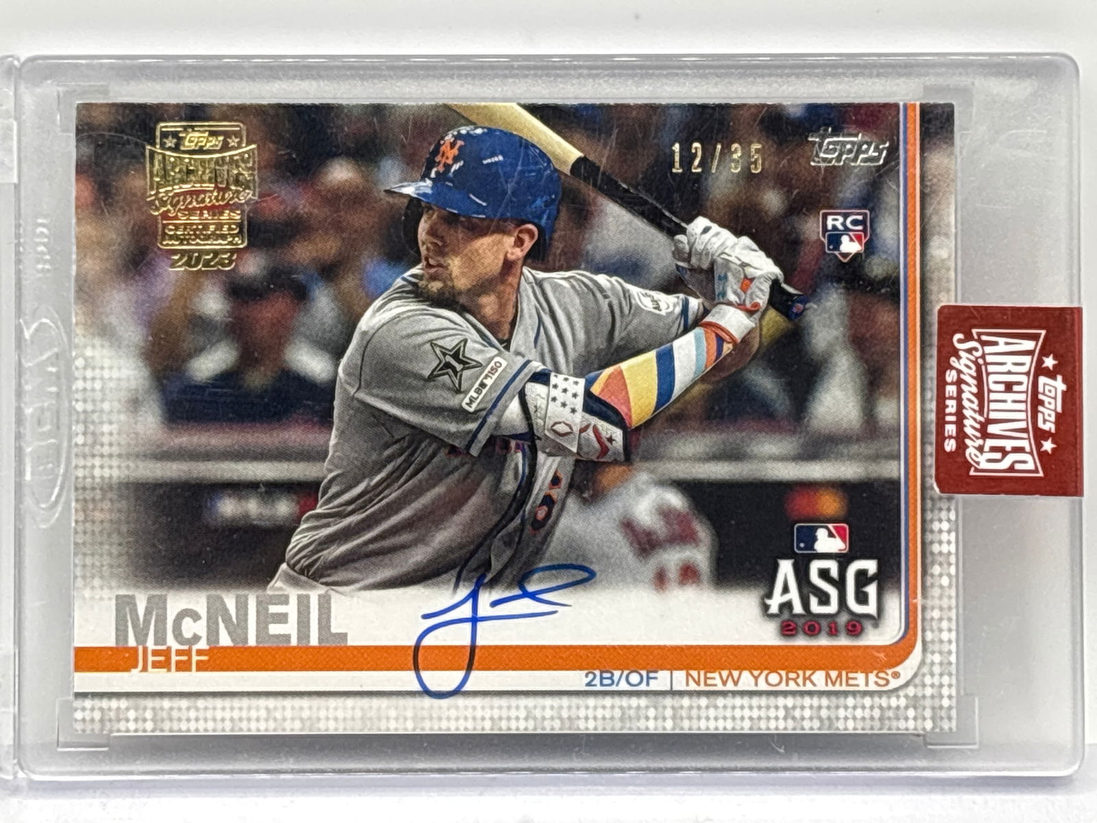 12/35!! 2019 TOPPS ARCHIVES SIGNATURE SERIES JEFF MCNEIL AUTOGRAPHED ROOKIE CARD (1 of 4)