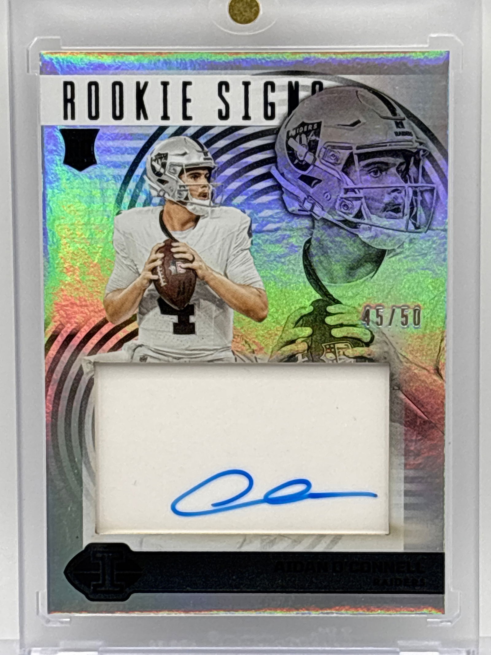 45/50!! 2023 PANINI ILLUSIONS ROOKIE SIGHNS AIDAN OCONNELL AUTOGRAPHED ROOKIE CARD (1 of 4)