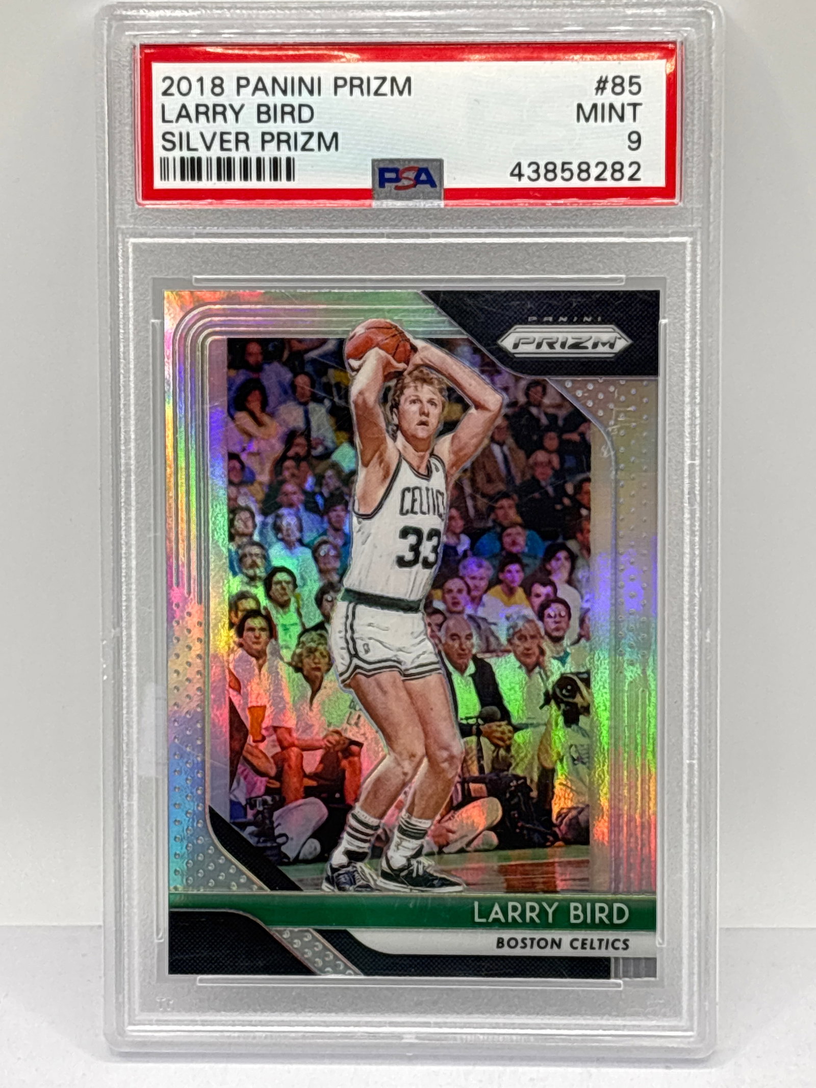 2018 PANINI PRIZM LARRY BIRD SILVER PRIZM HOLO GRADED PSA MINT 9 (1 of 5)