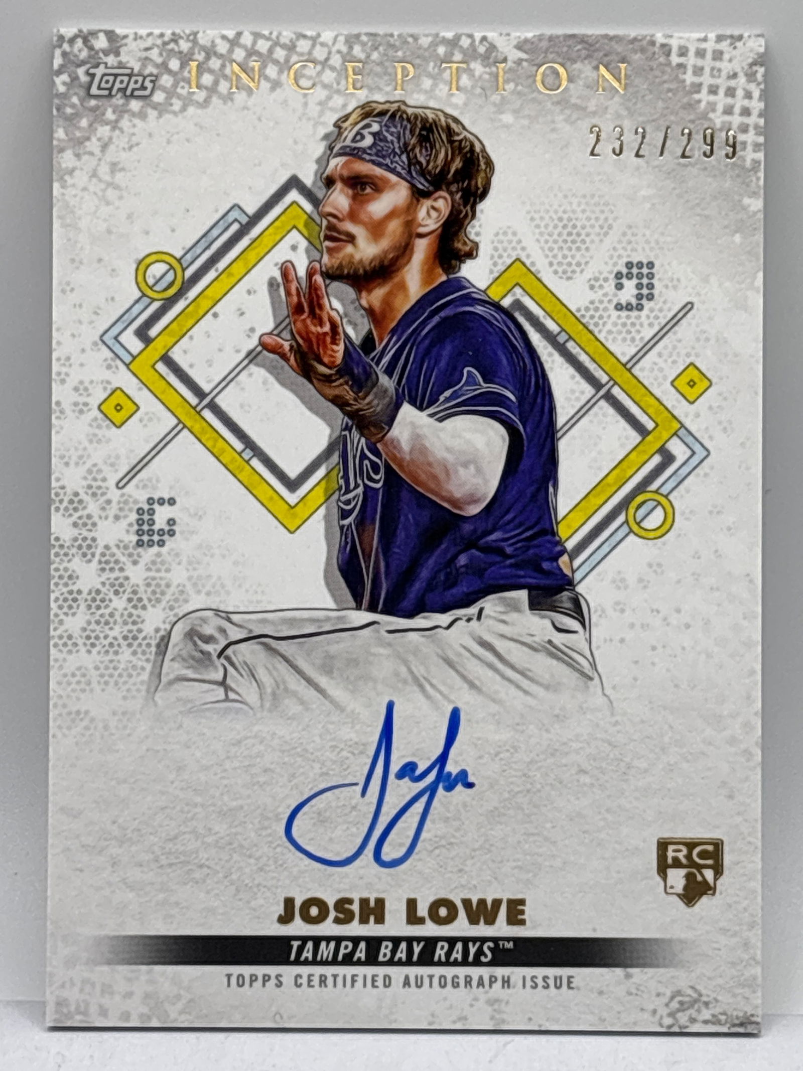 232/299!! 2022 TOPPS INCEPTION JOSH LOWE ON-CARD AUTOGRAPHED ROOKIE CARD (1 of 4)
