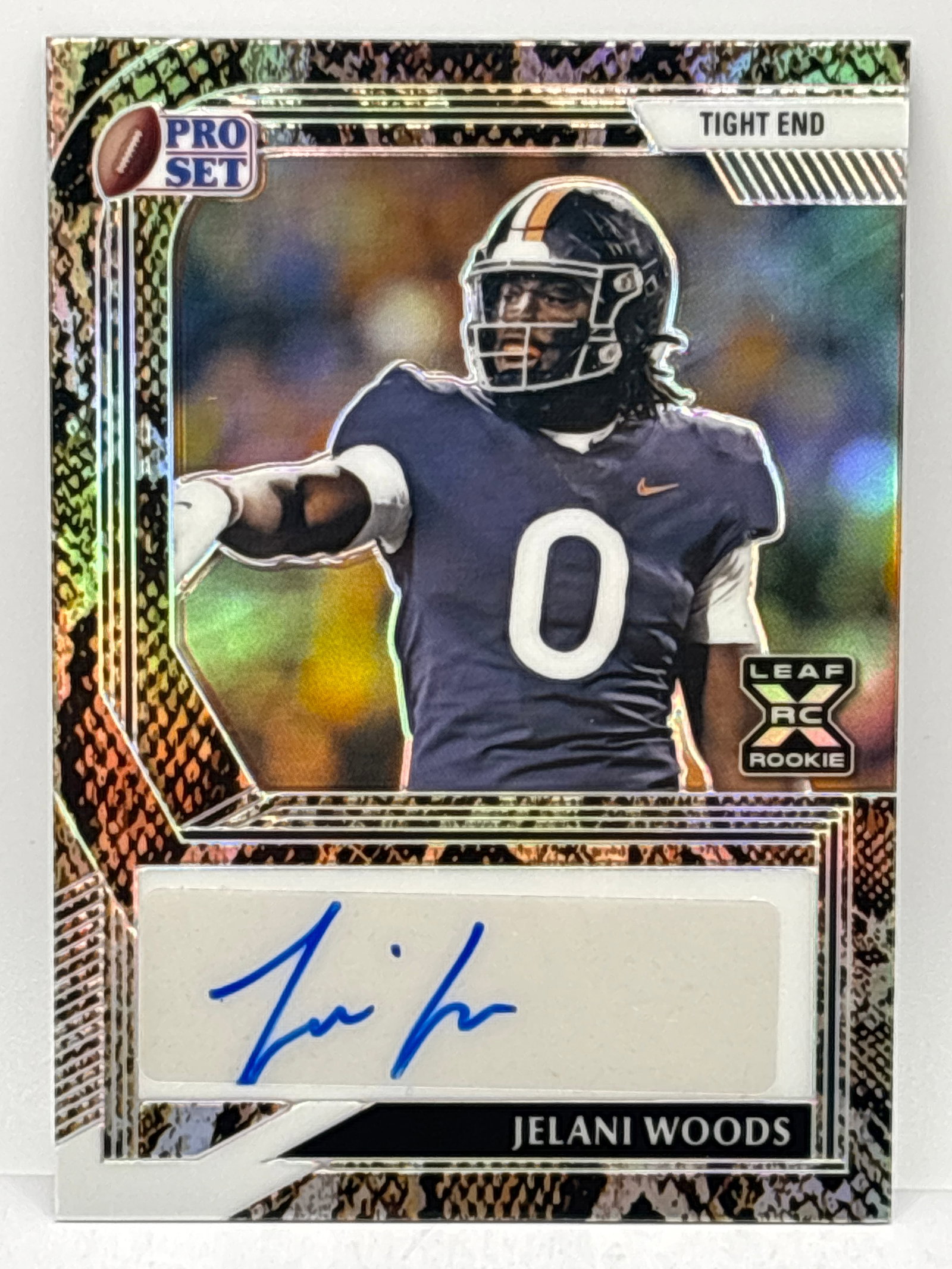 1/5 2022 LEAF PRO SET JELANI WOODS SNAKESKIN AUTOGRAPHED ROOKIE CARD (1 of 4)