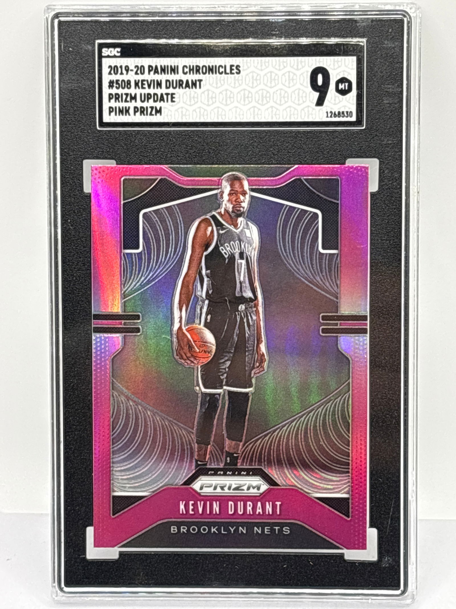 2019-20 PANINI CHRONICLES KEVIN DURANT PRIZM UPDATE PINK PRIZM HOLO GRADED SGC MINT 9 (1 of 3)