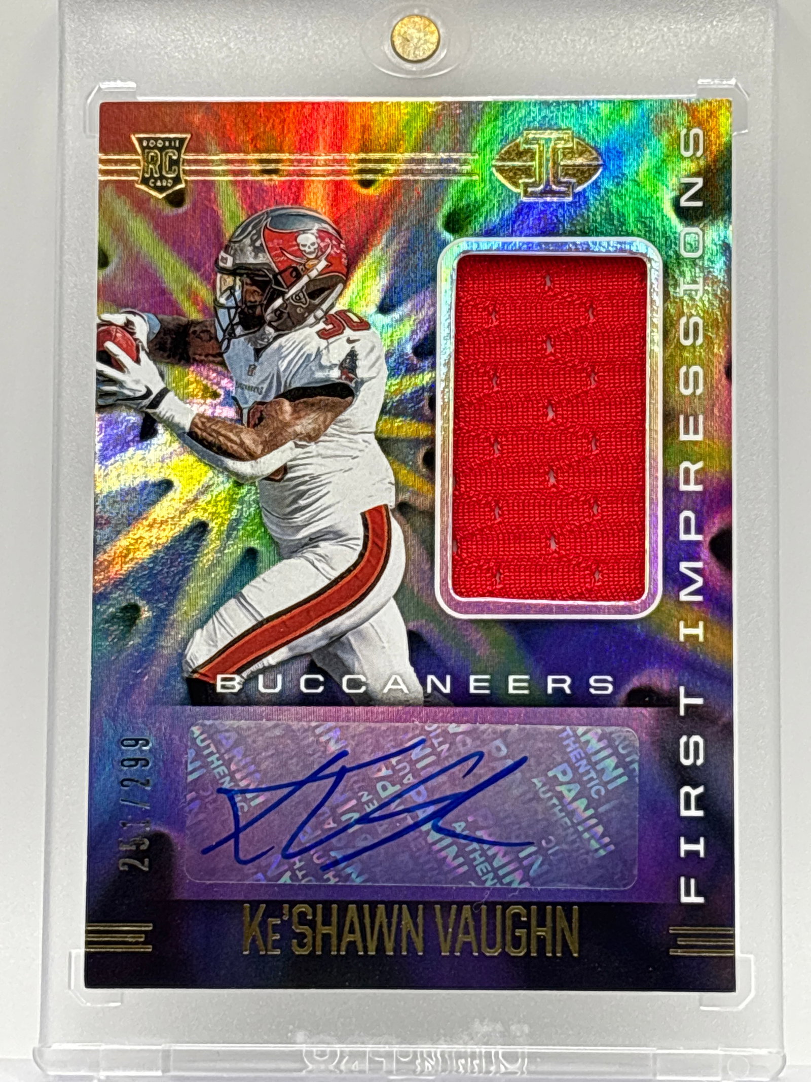 251/299!! 2020 PANINI ILLUSIONS FIRST IMPRESSIONS RPA KE’SHAWN VAUGHN MEM PATCH AUTOGRAPHED RC: 251/299!! 2020 PANINI ILLUSIONS FIRST IMPRESSIONS RPA KE’SHAWN VAUGHN MEM PATCH AUTOGRAPHED RC