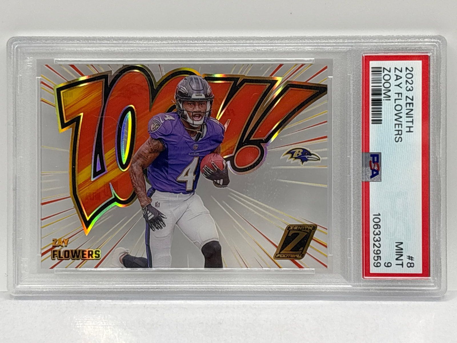 CASE HIT!! 2023 PANINI ZENITH ZAY FLOWERS ZOOM! SSP PSA MINT 9: CASE HIT!! 2023 PANINI ZENITH ZAY FLOWERS ZOOM! SSP PSA MINT 9