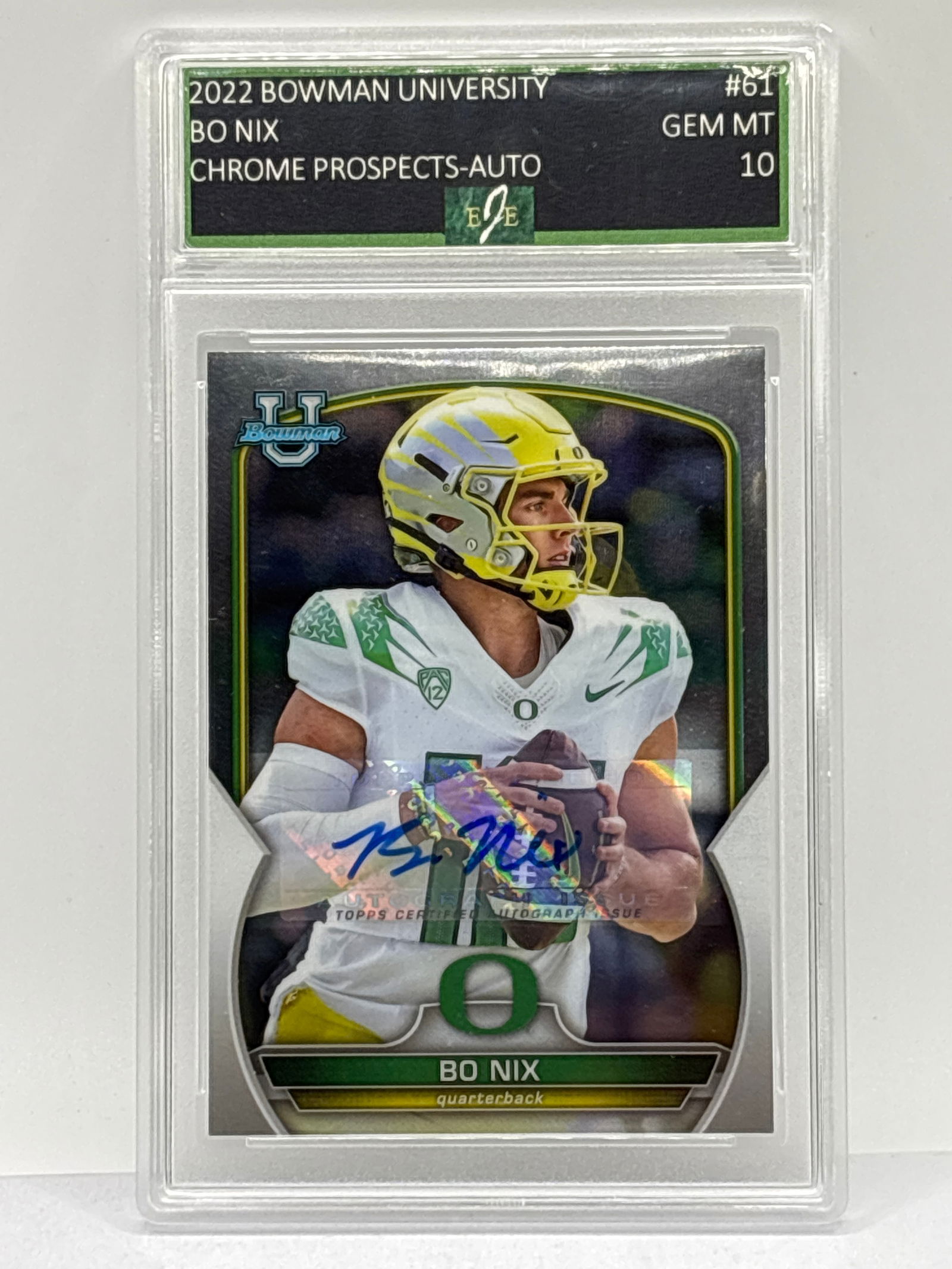 2022 BOWMAN UNIVERSITY BO NIX CHROME PROSPECTS AUTOGRAPHED RC GEM MINT 10 (1 of 4)