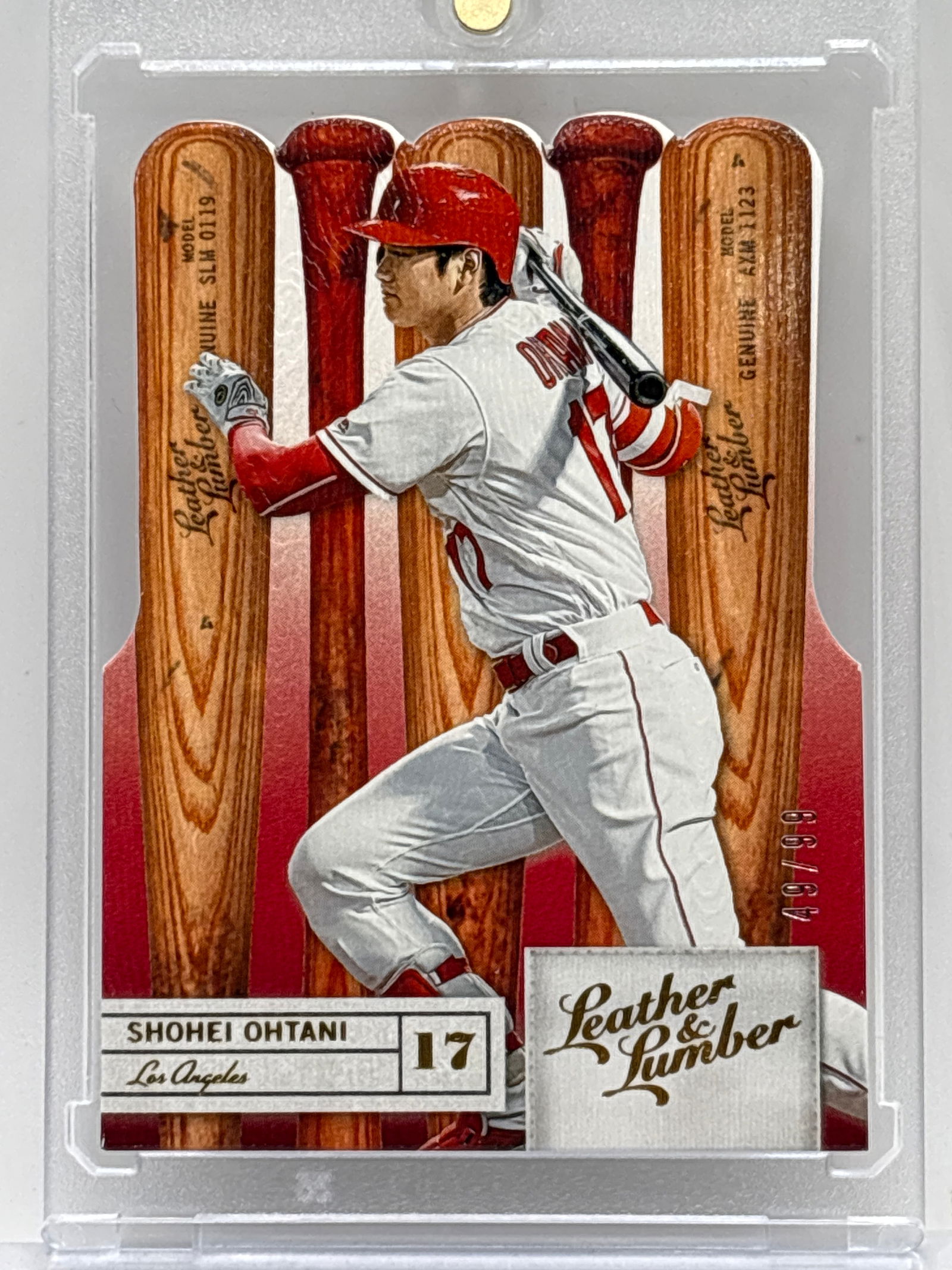 SUPER RARE! 49/99!! 2019 PANINI LEATHER & LUMBER SHOHEI OHTANI DIE-CUT SP (1 of 4)
