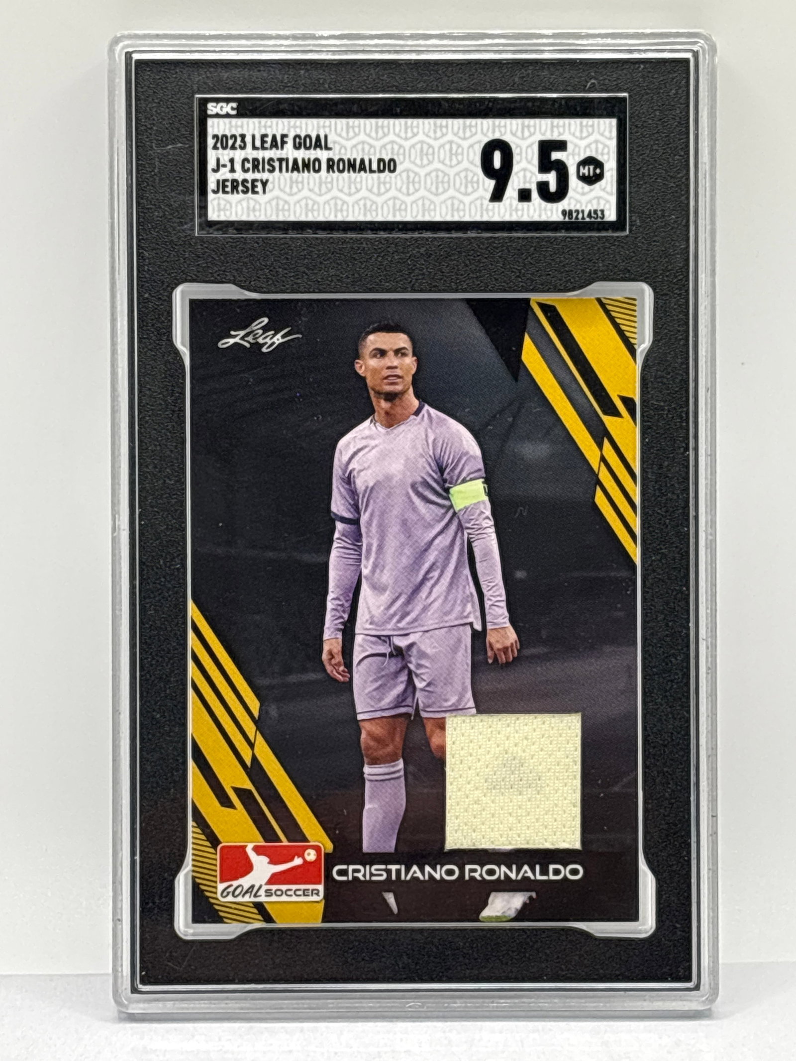 2023 LEAF GOAL CRISTIANO RONALDO AUTHENTIC GAME-WORN JERSEY PATCH SGC MT+ 9.5 (1 of 4)