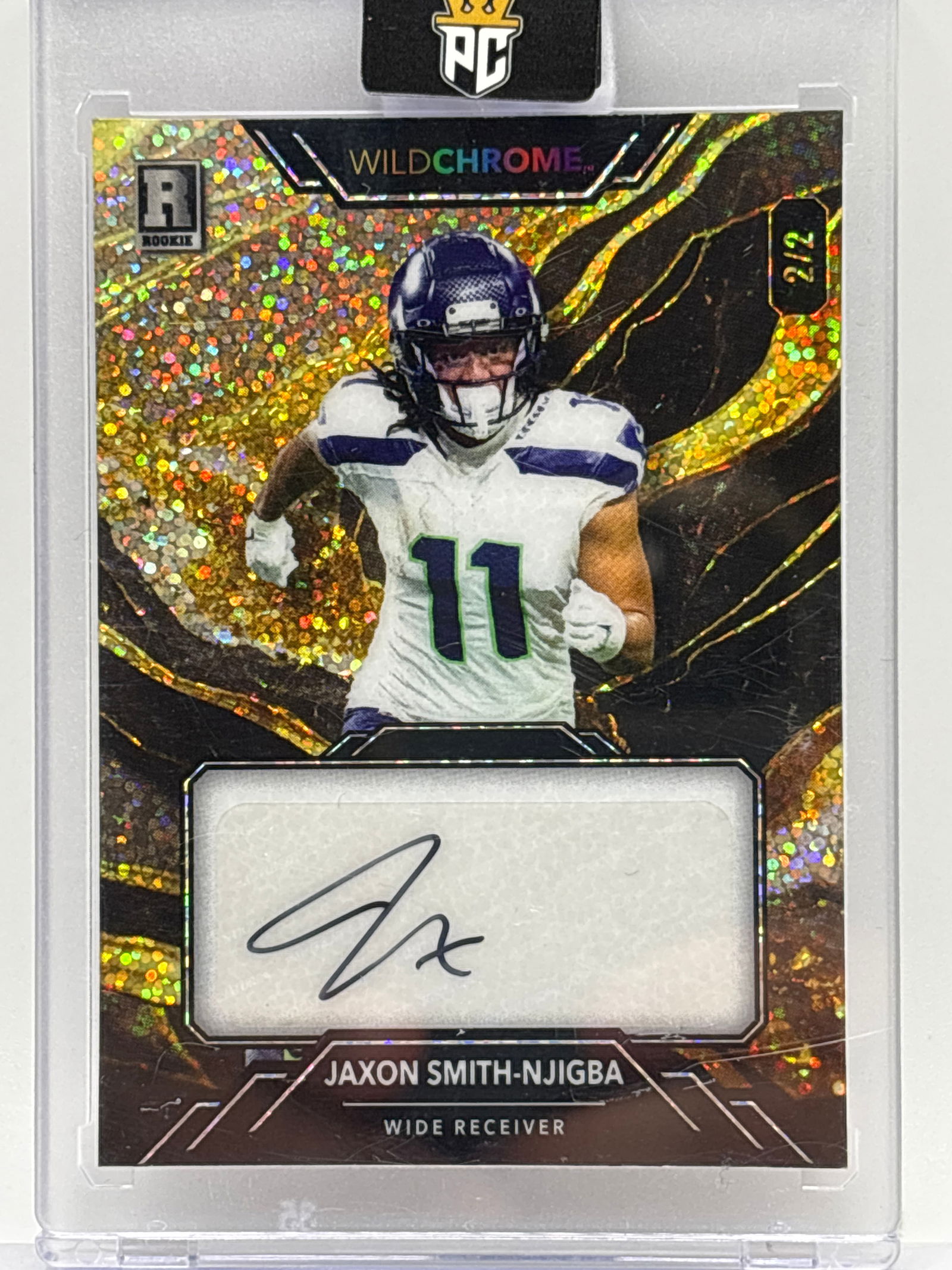2/2!! 2023 WC WILDCHROME JAXON SMITH-NJIGBA BLACK/GOLD SPARKLE AUTOGRAPHED ROOKIE CARD (1 of 4)