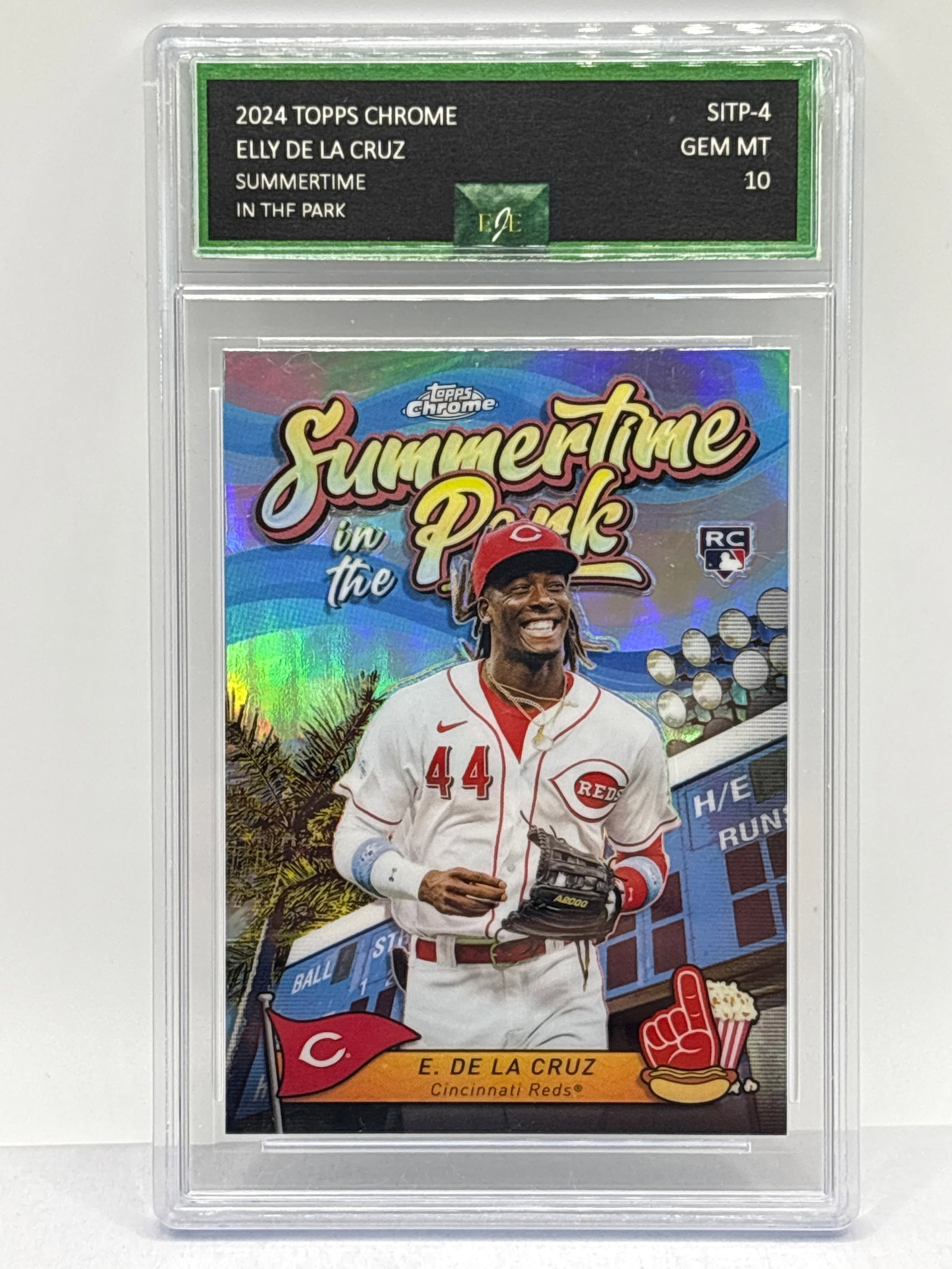 2024 TOPPS CHROME ELLY DE LA CRUZ SUMMERTIME IN THE PARK ROOKIE CARD EJE GEM MINT 10: 2024 TOPPS CHROME ELLY DE LA CRUZ SUMMERTIME IN THE PARK ROOKIE CARD EJE GEM MINT 10