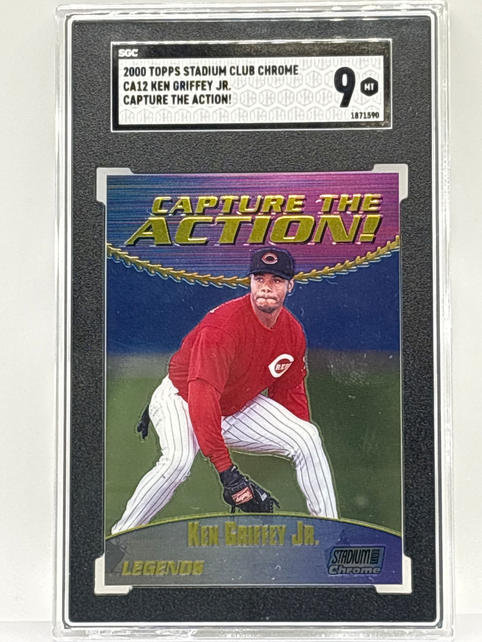 2000 TOPPS STADIUM CLUB CHROME KEN GRIFFEY JR CAPTURE THE ACTION SP SGC MINT 9 (1 of 3)