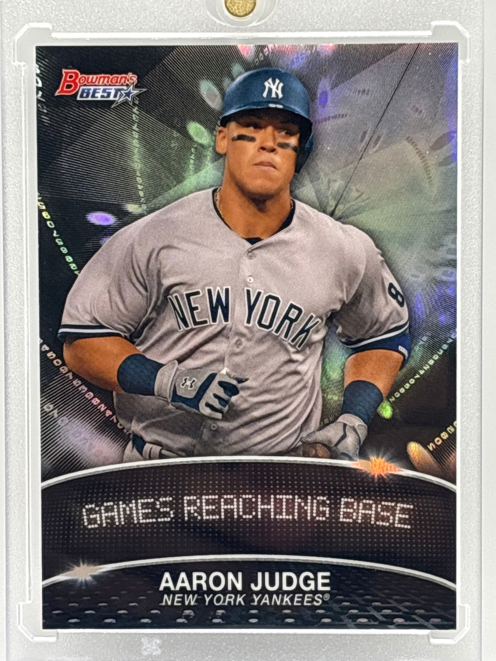 2016 BOWMANS BEST AARON JUDGE GAMES REACHING BASE ROOKIE REFRACTOR CARD (1 of 4)