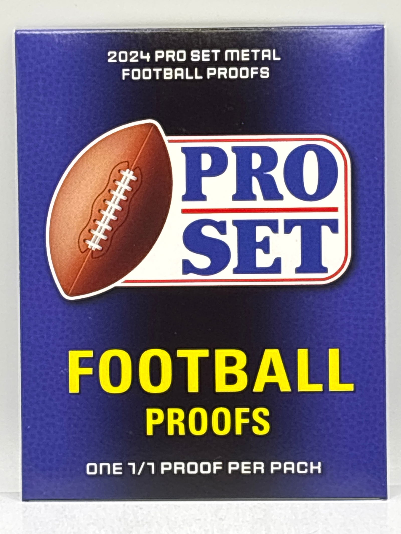 GUARANTEED 1/1!! 2024 PRO SET METAL FOOTBALL 1/1 PROOFS PACK (1 of 1)