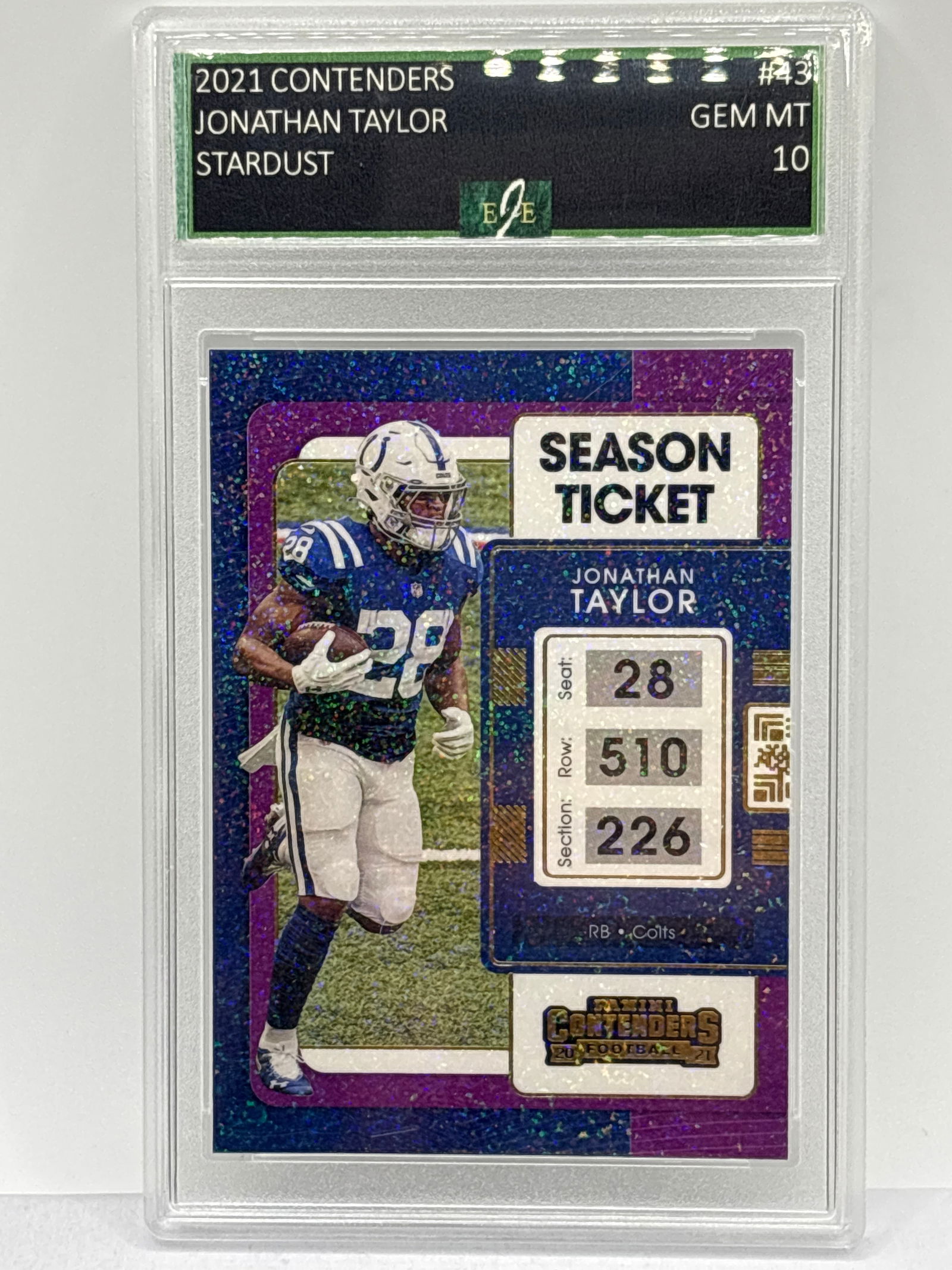SSP ULTRA RARE 2021 PANINI CONTENDERS JONATHAN TAYLOR SEASON TICKET STARDUST EJE GEM MINT 10 (1 of 3)