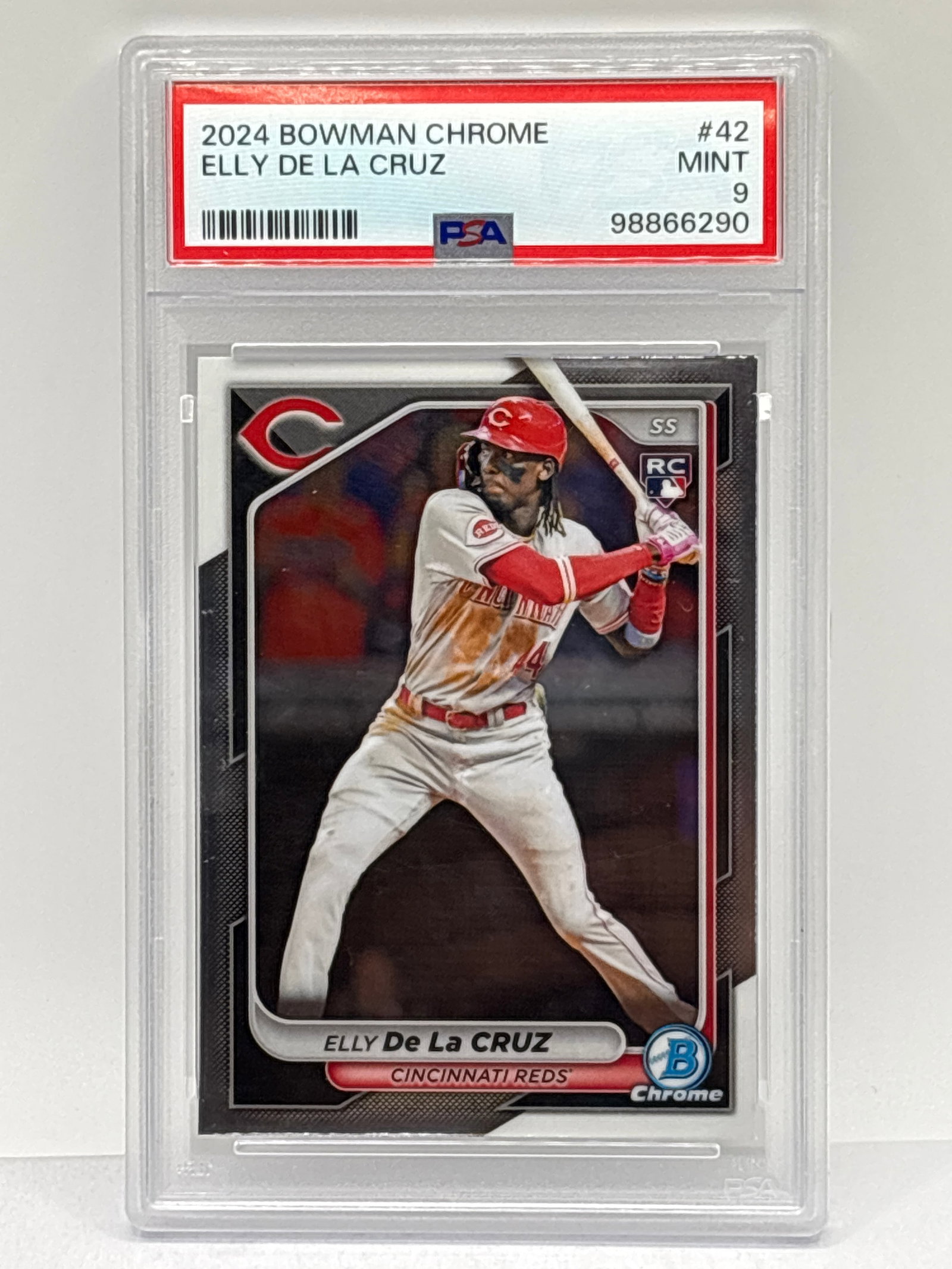 2024 BOWMAN CHROME ELLY DE LA CRUZ ROOKIE CARD PSA MINT 9: 2024 BOWMAN CHROME ELLY DE LA CRUZ ROOKIE CARD PSA MINT 9