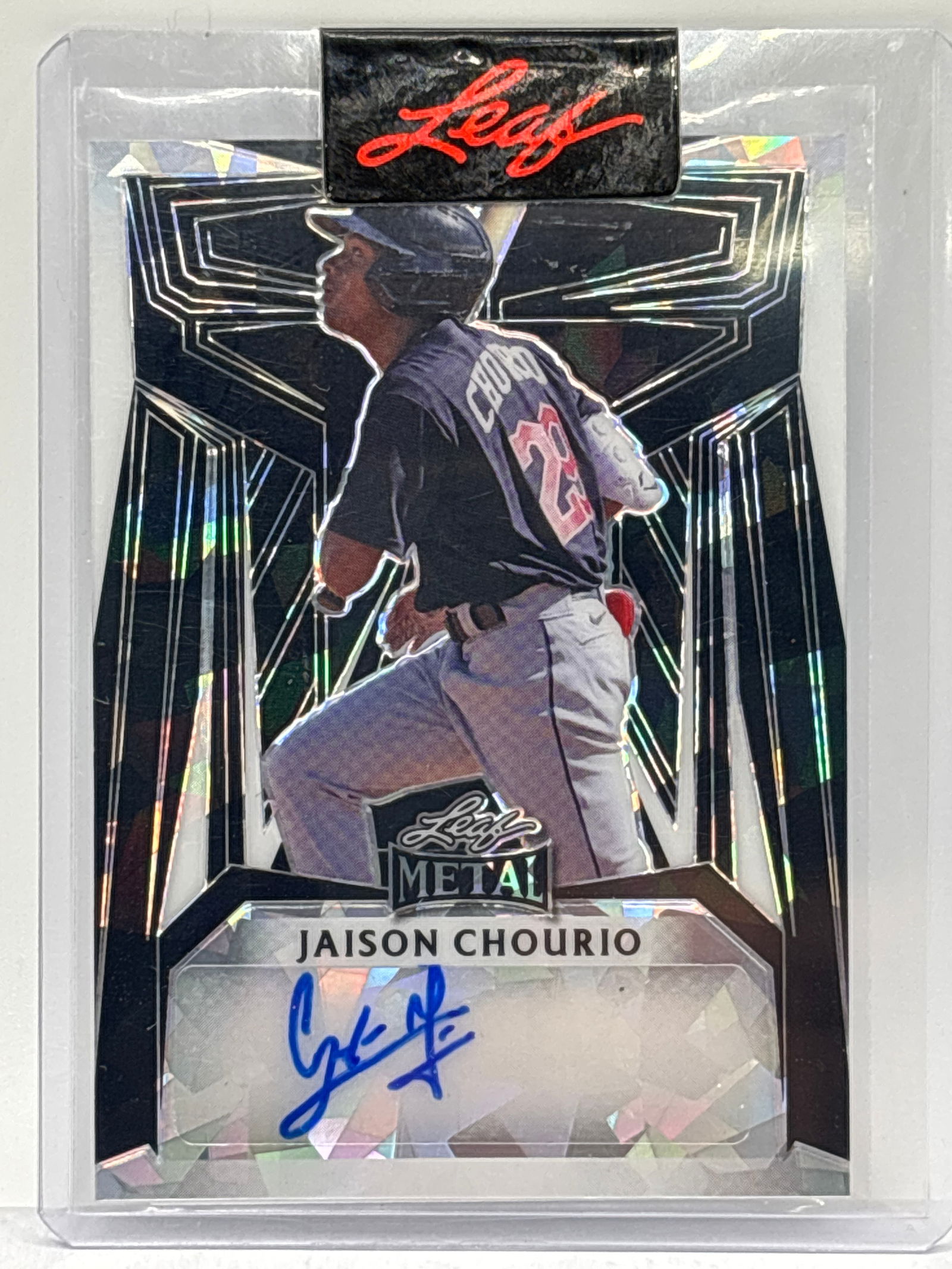 1/1!!  JAISON CHOURIO LEAF METAL 1/1 AUTOGRAPHED PRE-PRODUCTION PROOF (1 of 3)
