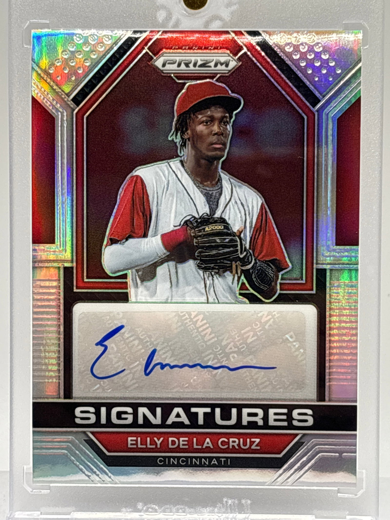 2023 PANINI PRIZM SIGNATURES #SIG-EC ELLY DE LA CRUZ AUTOGRAPHED SILVER PRIZM HOLO RC (1 of 4)
