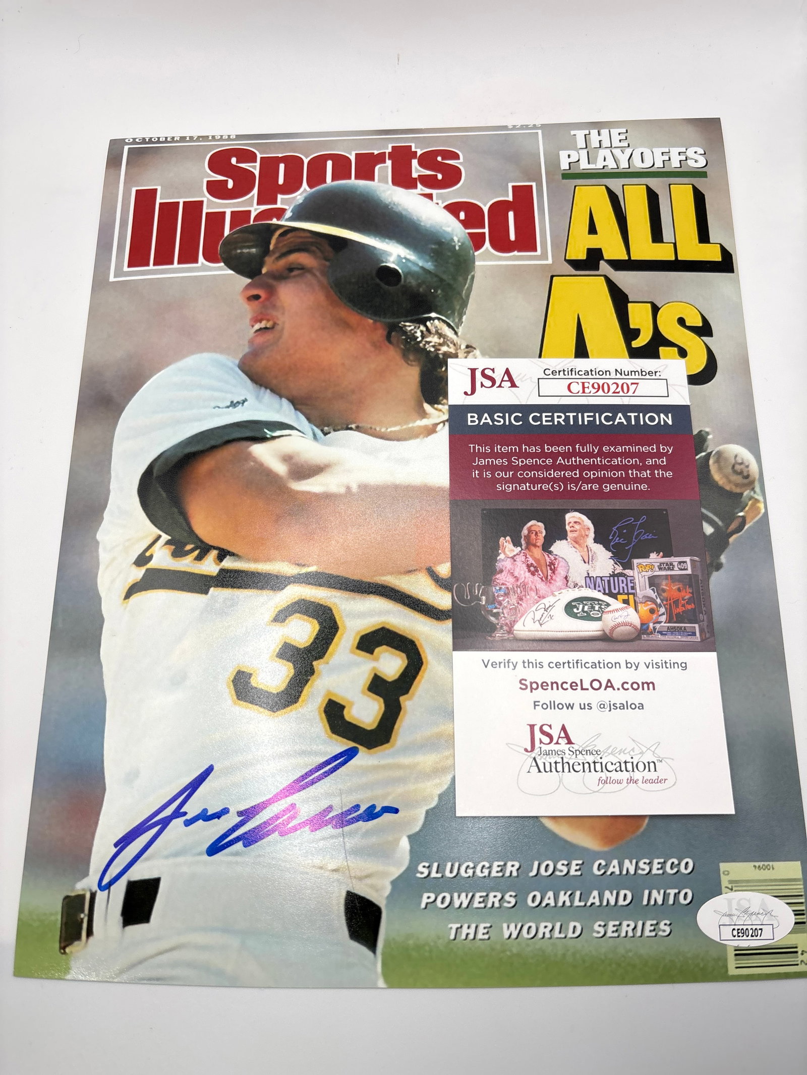 AUTHENTIC 8x10 AUTOGRAPHED JOSE CANSECO SPORTS ILLUSTRATED PICTURE W/ JSA COA (1 of 4)