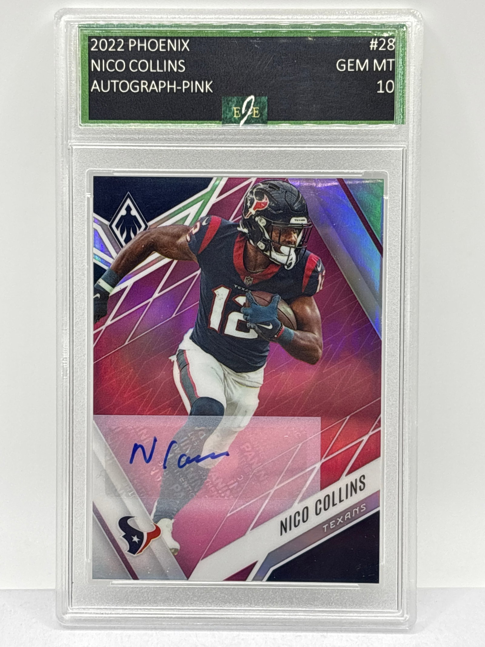 40/50!! 2022 PANINI PHOENIX NICO COLLINS AUTOGRAPHED PINK SP ROOKIE CARD EJE GEM MINT 10 (1 of 4)