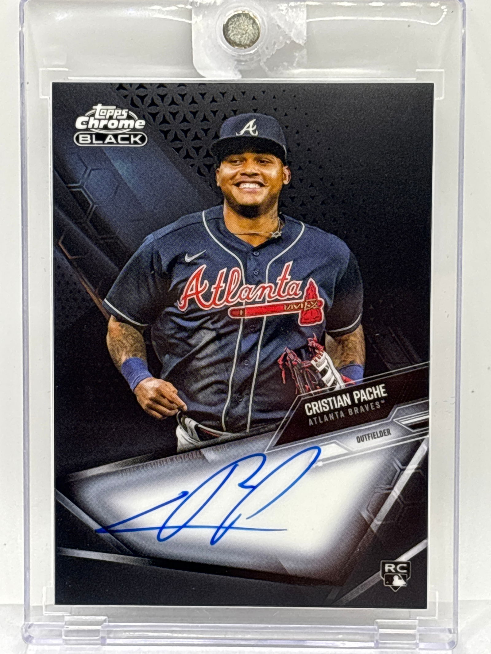 2021 TOPPS CHROME BLACK CRISTIAN PACHE AUTOGRAPHED ROOKIE CARD (1 of 3)